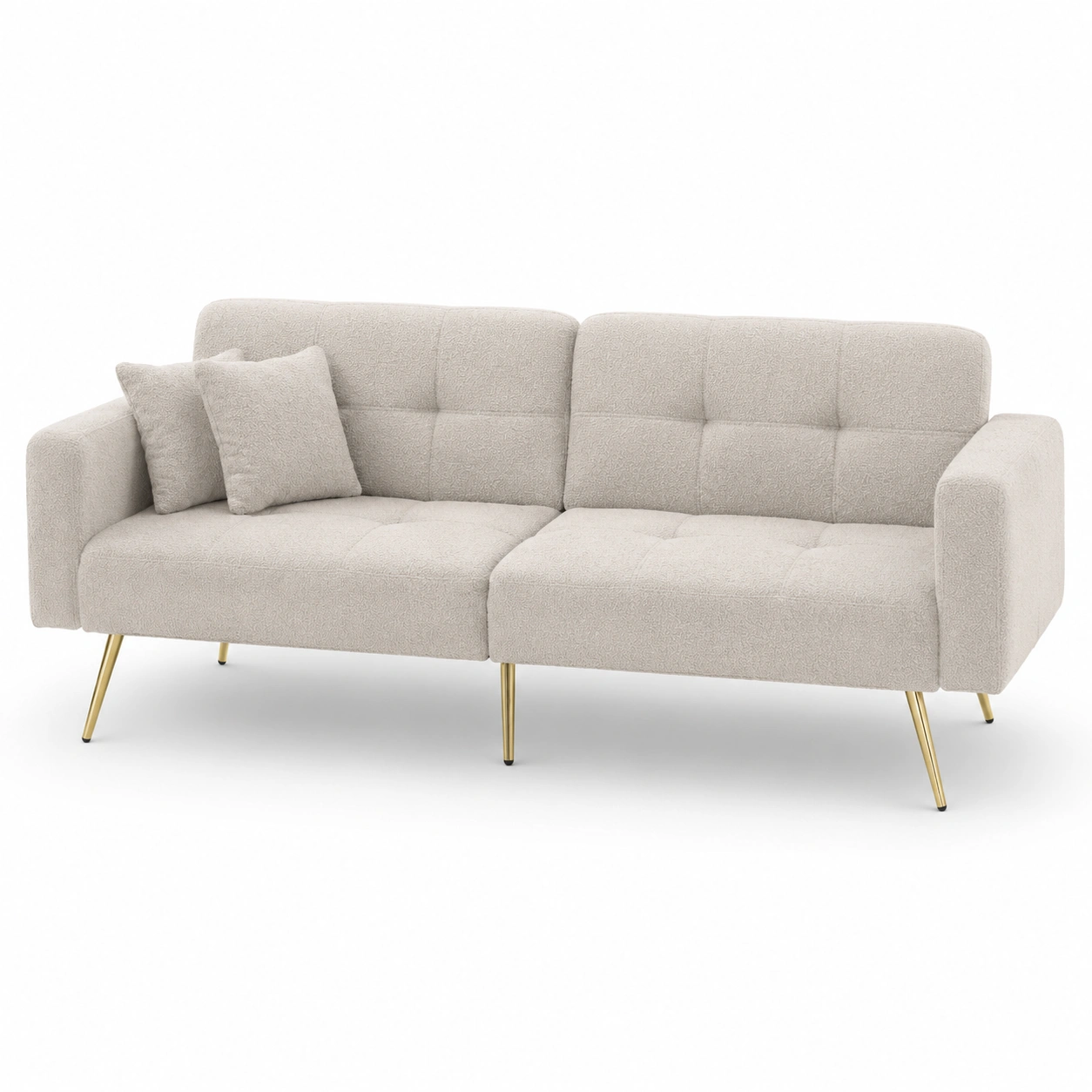Sofa de dos plazas color marfil