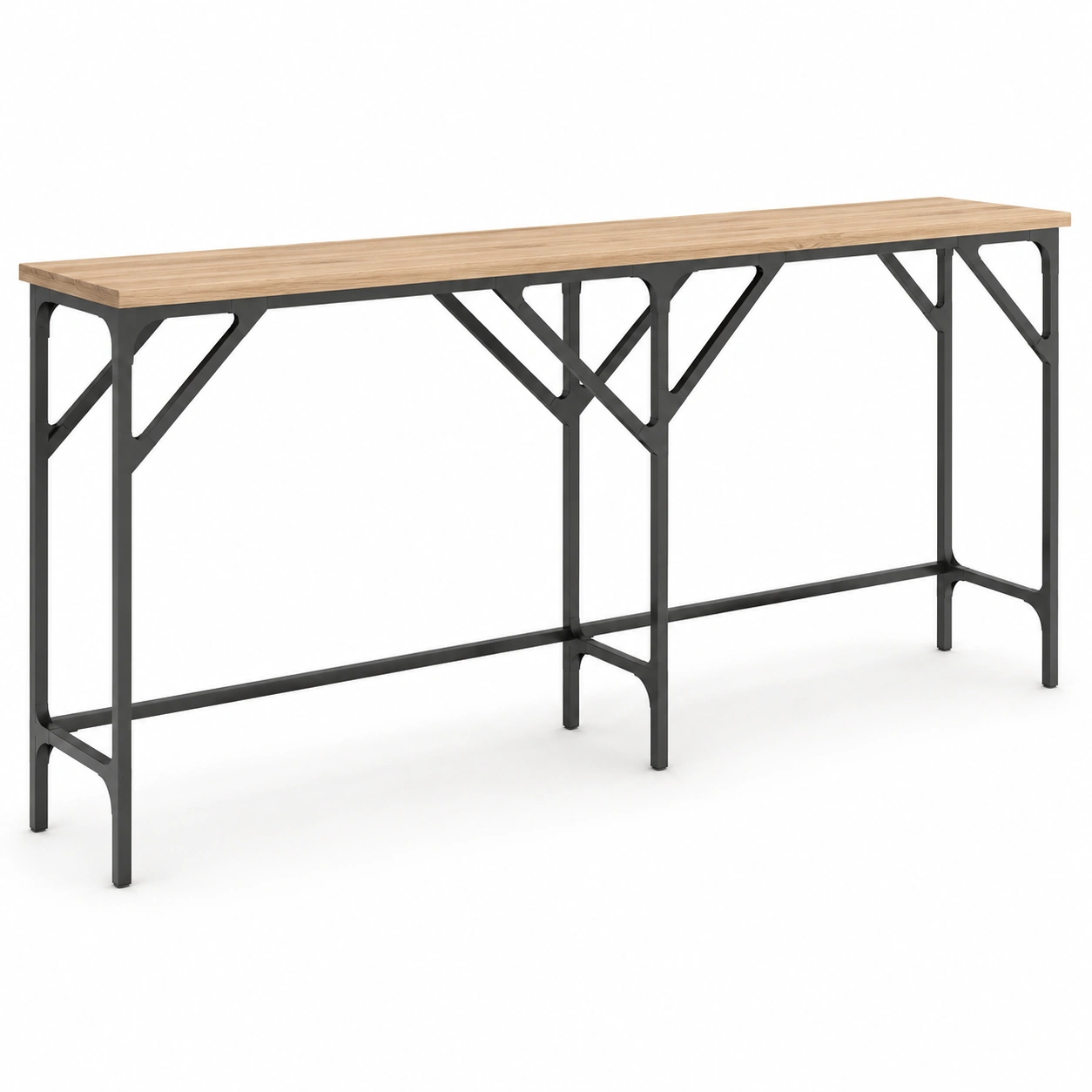 Mesa consola de madera y metal