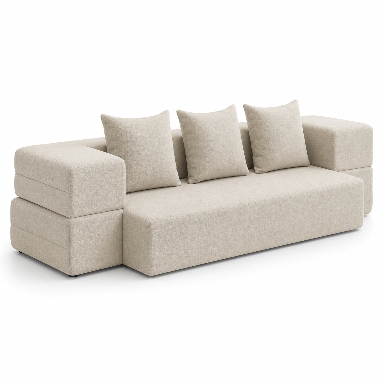 Sofa de tres plazas color marfil