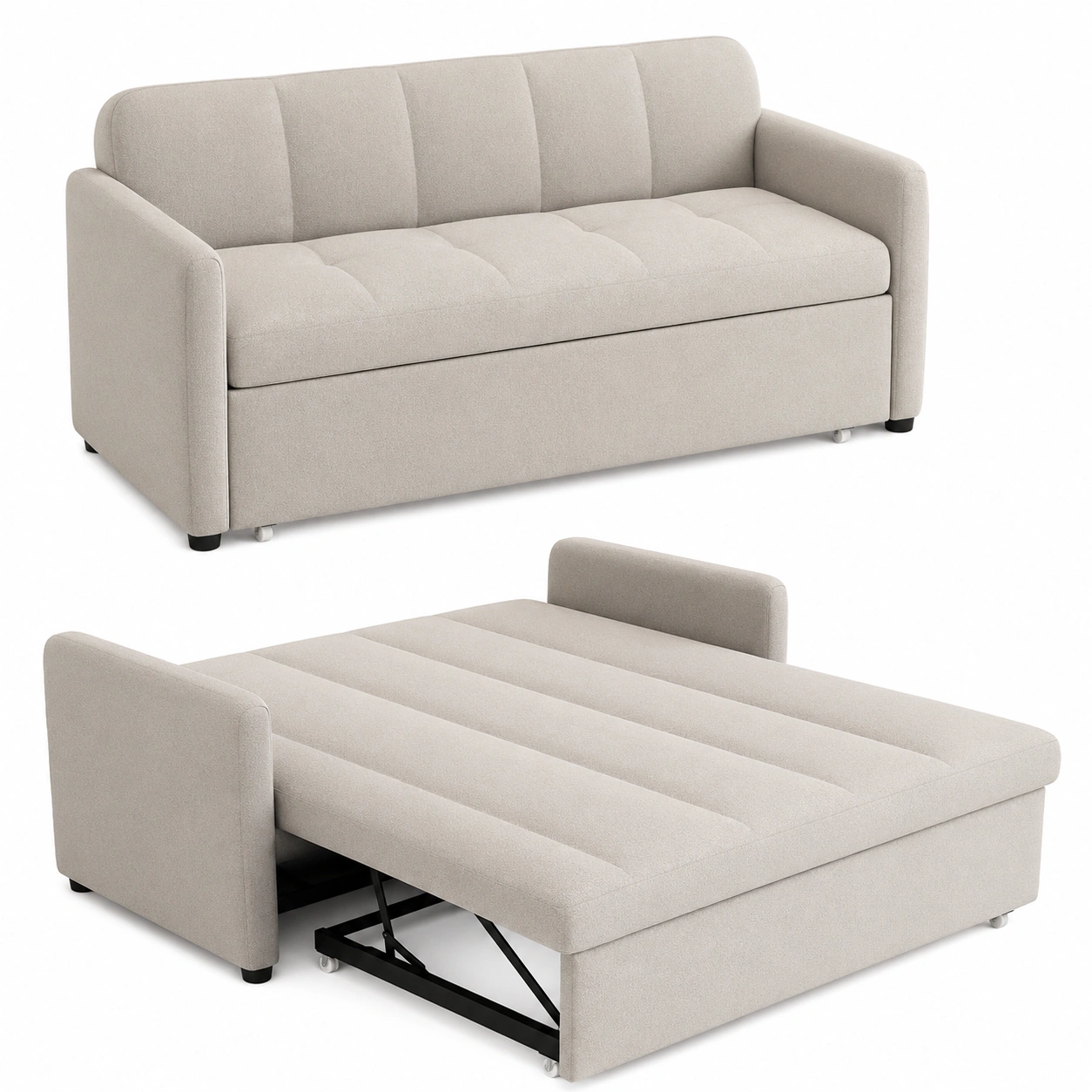 Sofa cama plegable color marfil