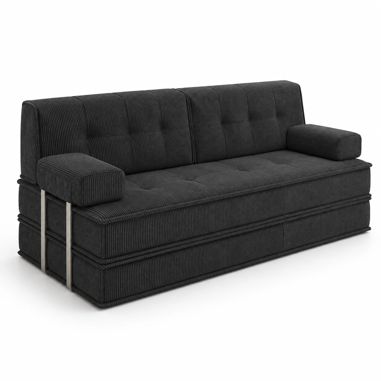 Sofa cama de pana negro