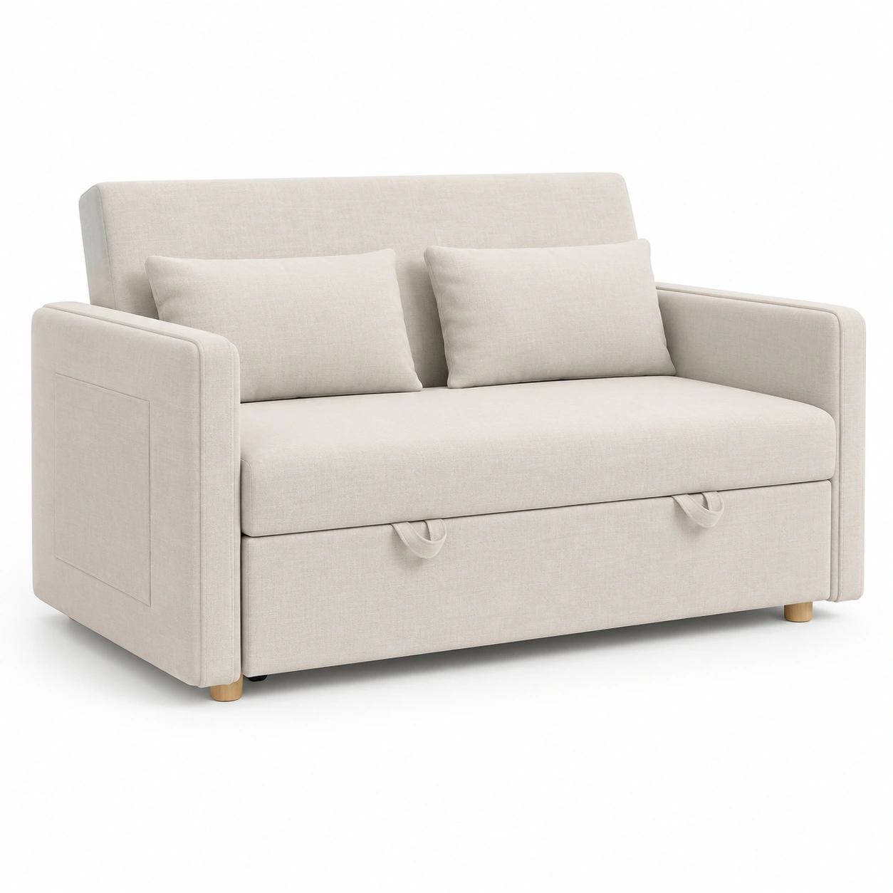 Sofa con almacenamiento color beige