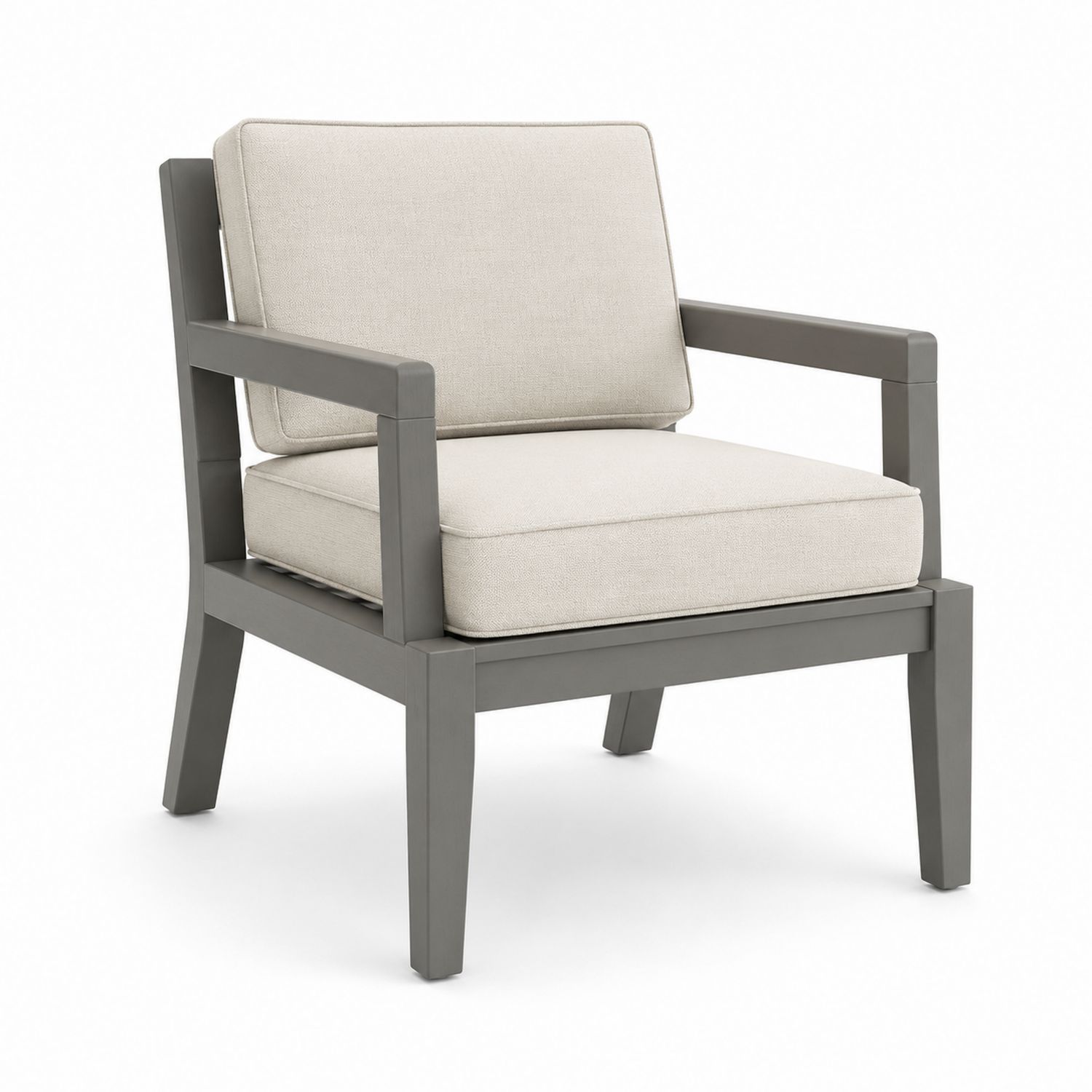 Silla de Aluminio con Cojines Beige