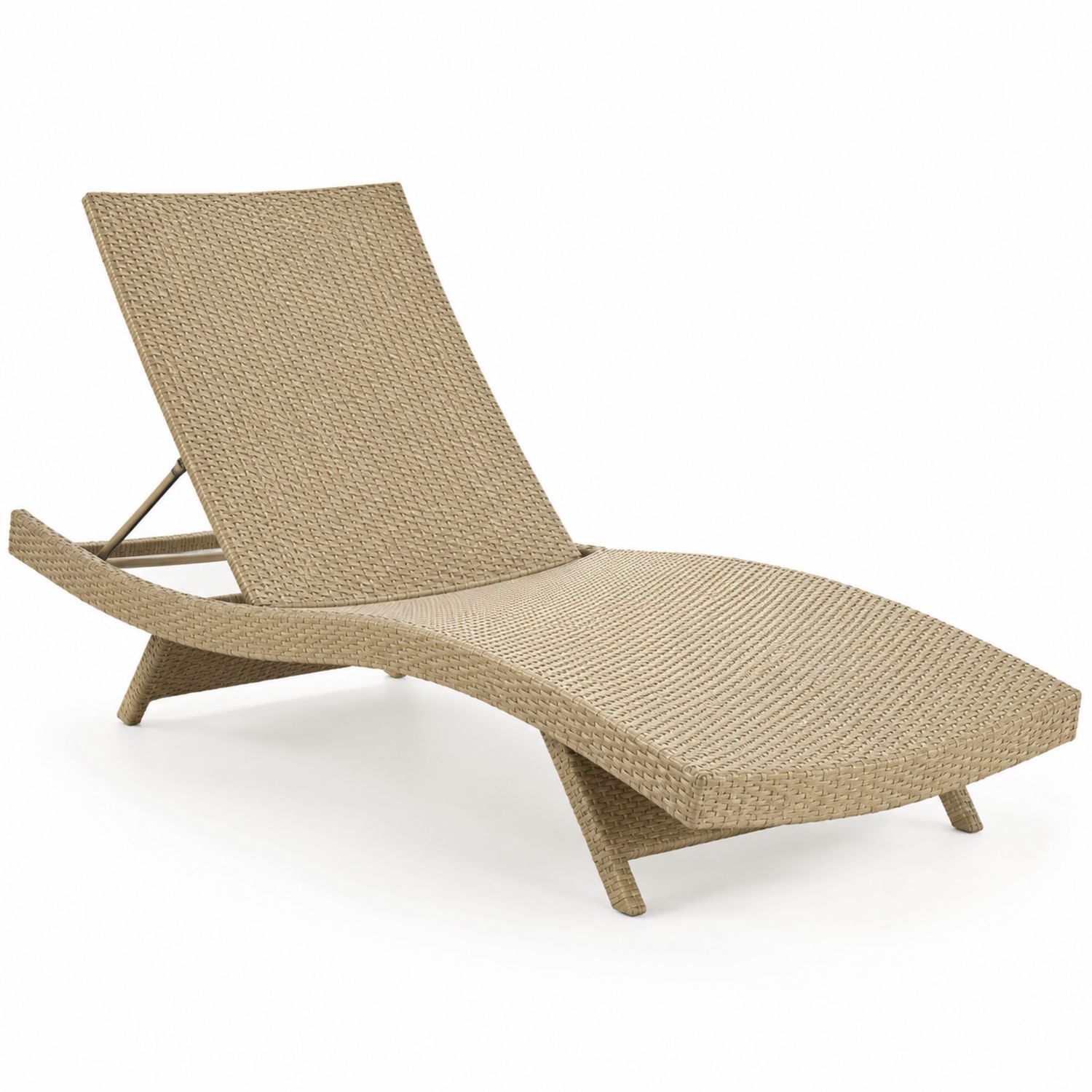 Tumbona de Ratán Sintético Beige 198x65x38 cm