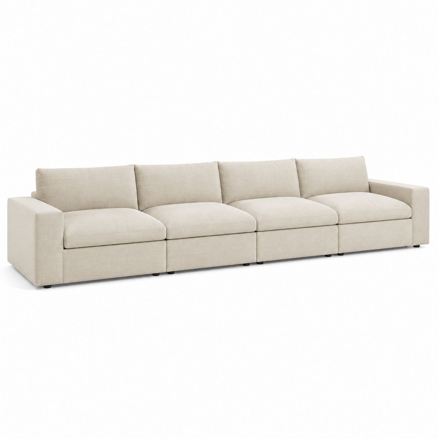 Sofá modular de 4 plazas de poliéster beige 350 cm