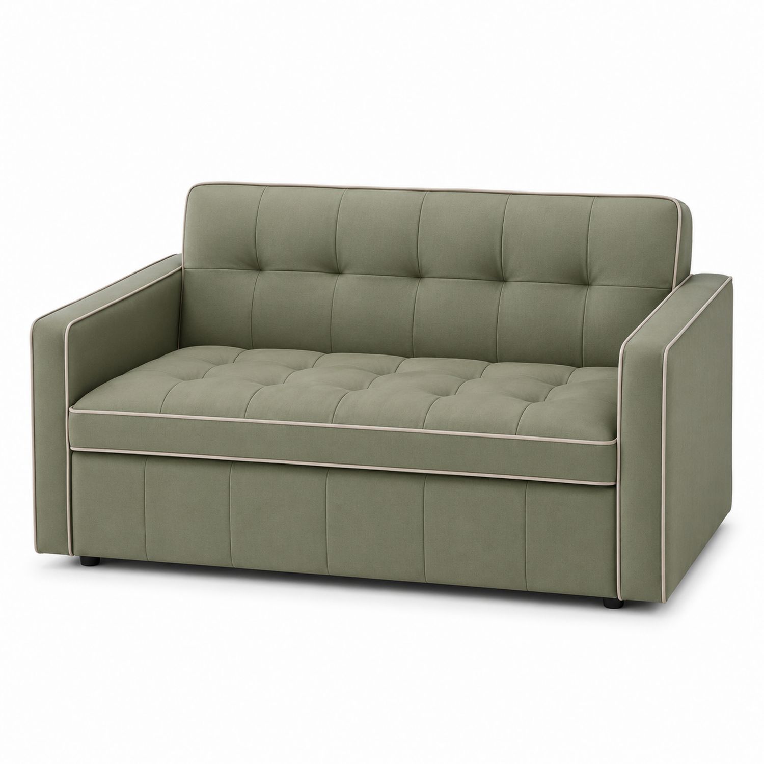 Sofá cama 2 plazas tela poliéster verde 180 cm