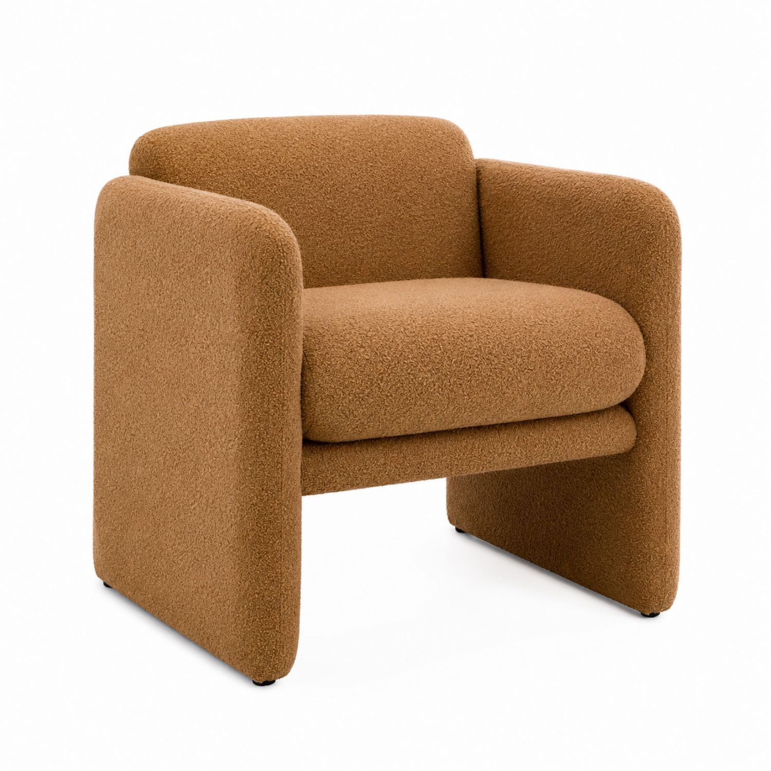 Sillón tapizado de poliéster marrón 84x75x76 cm