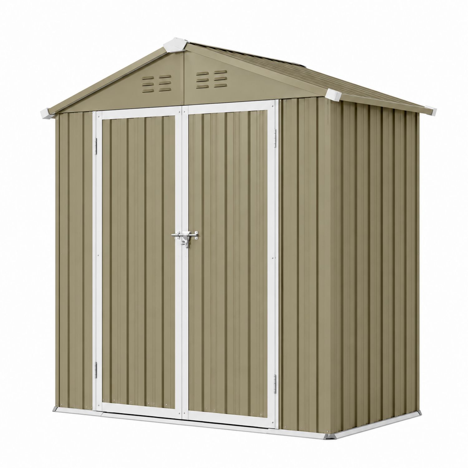 Cobertizo de metal galvanizado 213x130x185 cm Beige