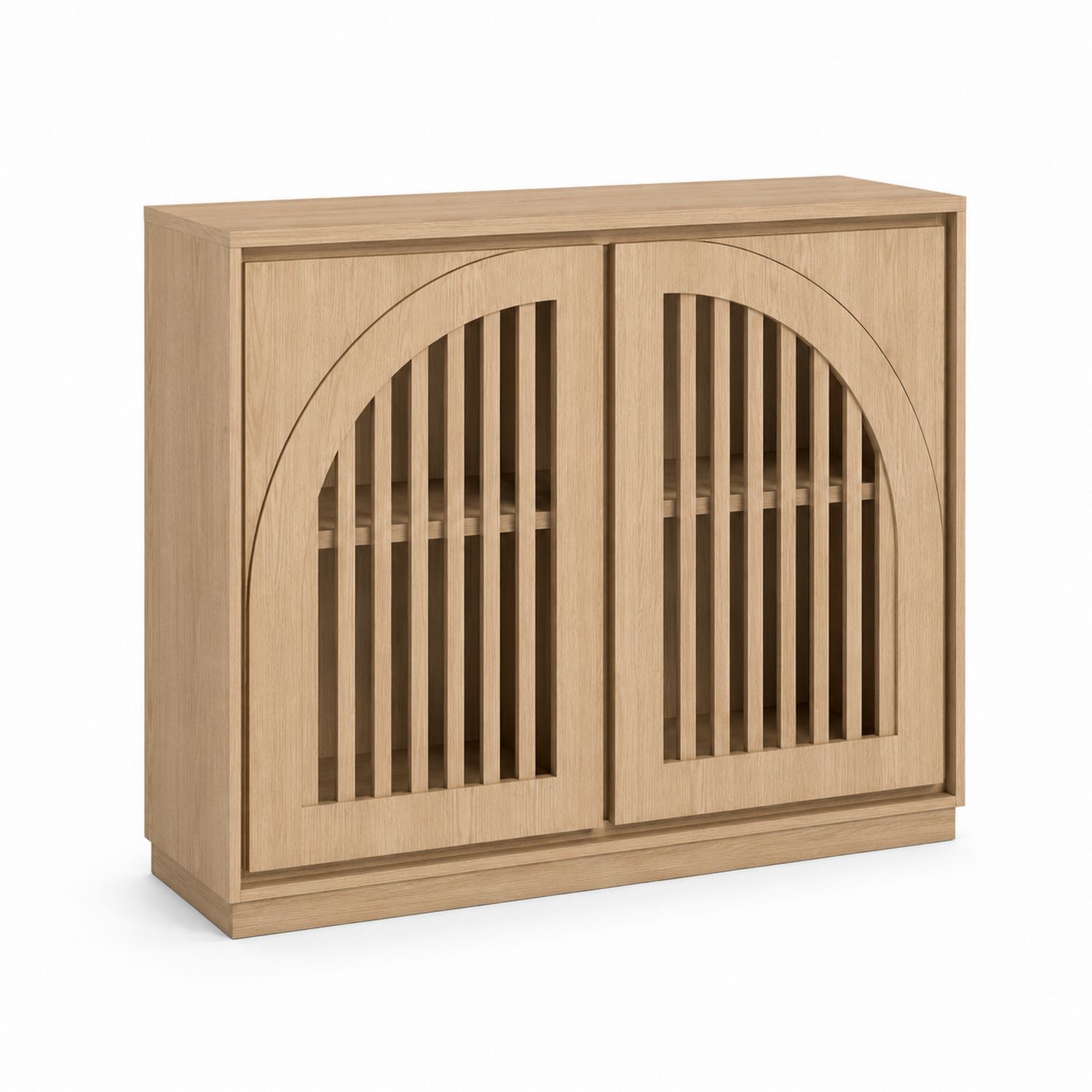 Aparador de Madera con Puertas de Listones de Roble