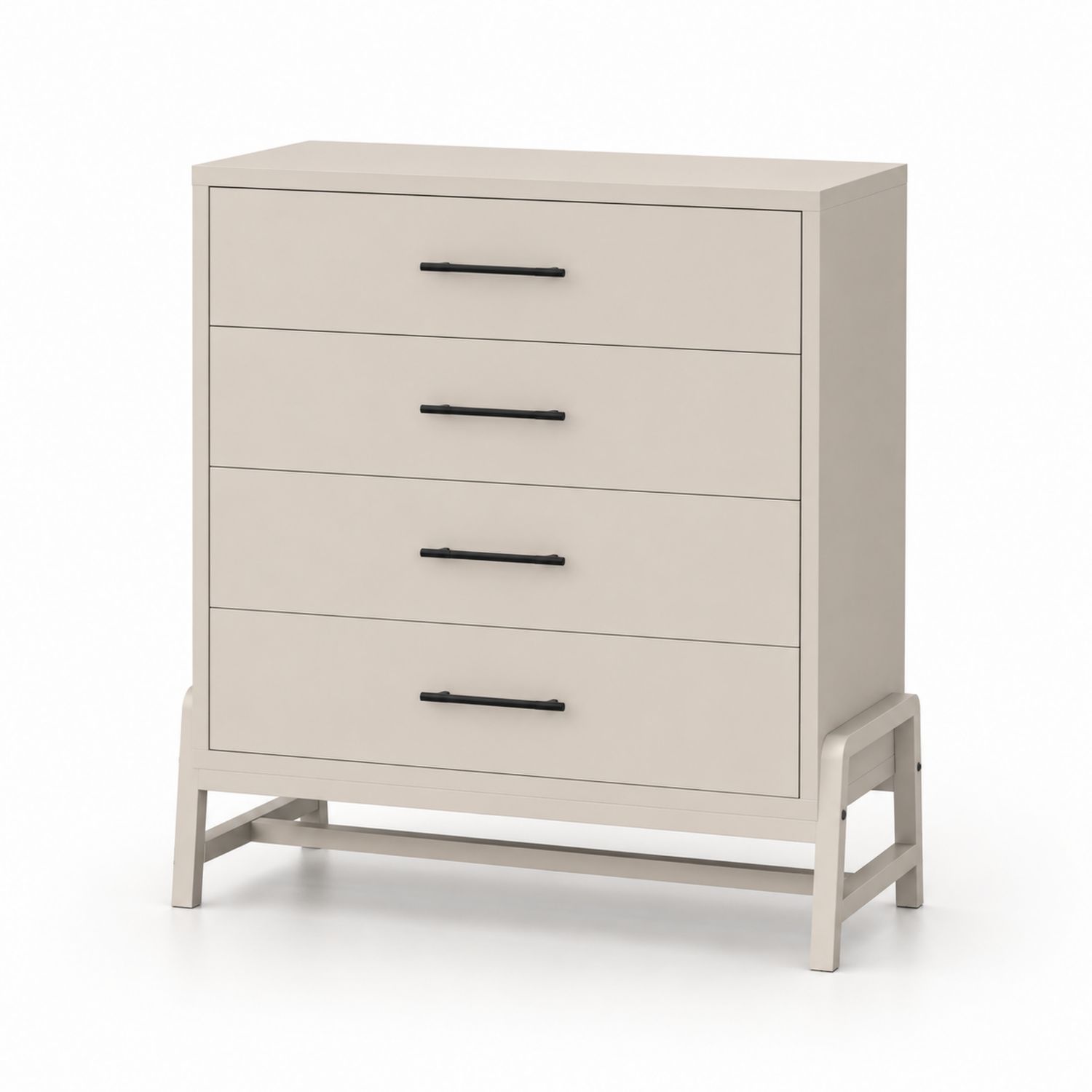 Cómoda de Madera con 4 Cajones Crema