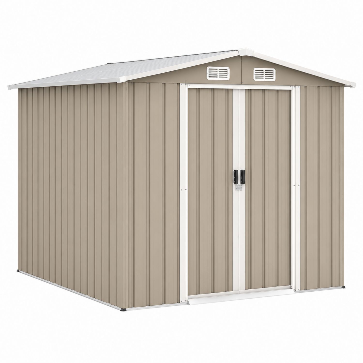 Cobertizo Exterior de Acero Galvanizado 213x127x185 cm Beige