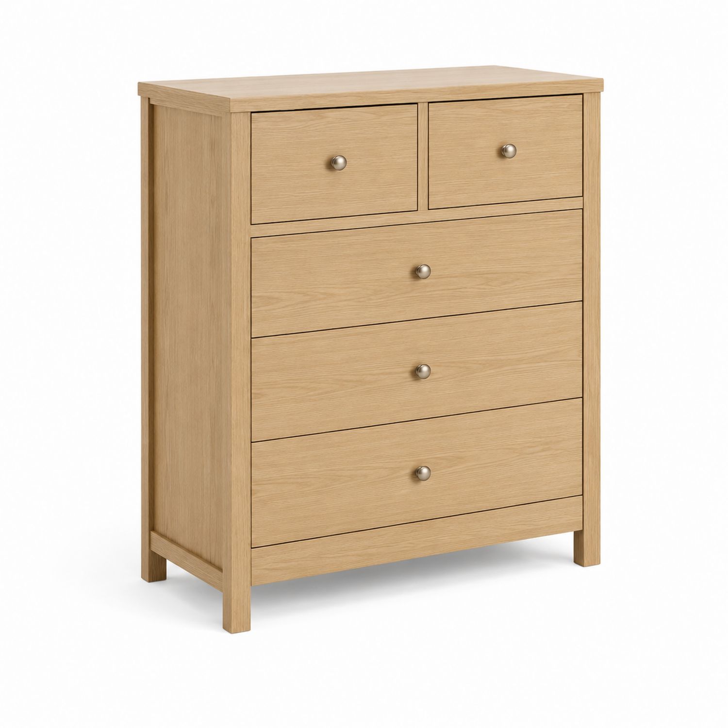 Cajonera de Madera con 5 Cajones de Roble Claro