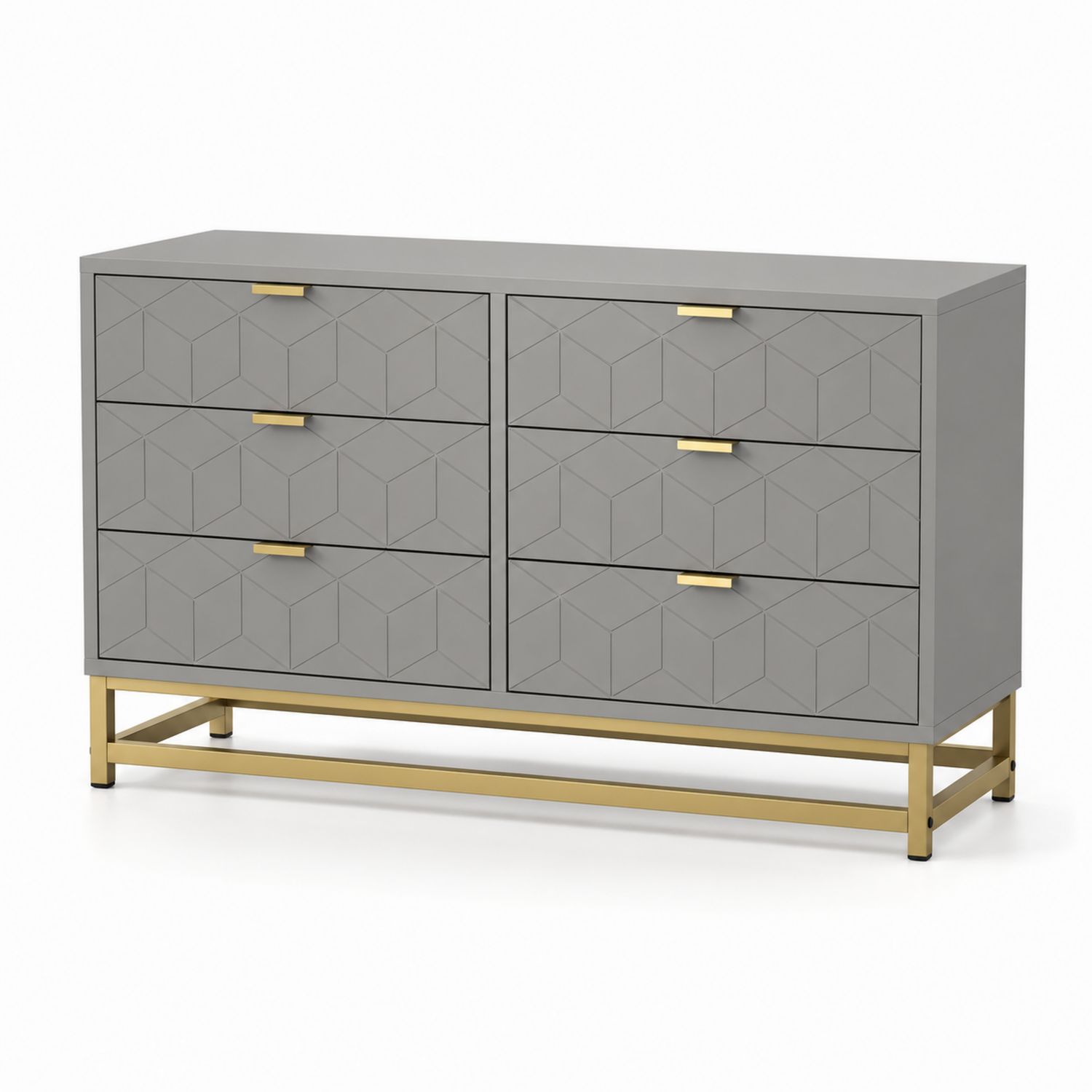 Cajonera de MDF y Metal con 6 Cajones Gris