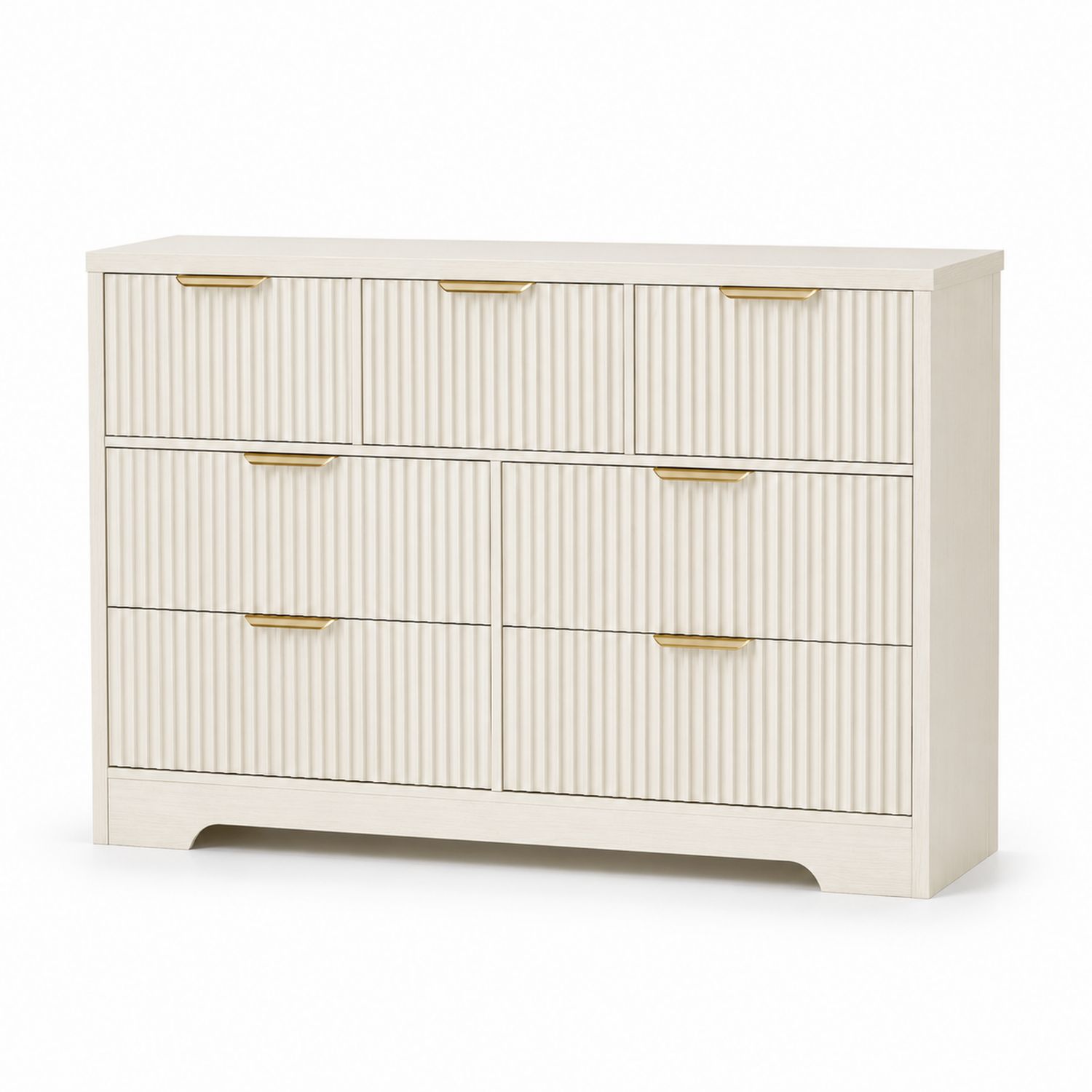 Cómoda de Madera con 7 Cajones y Mangos Metálicos