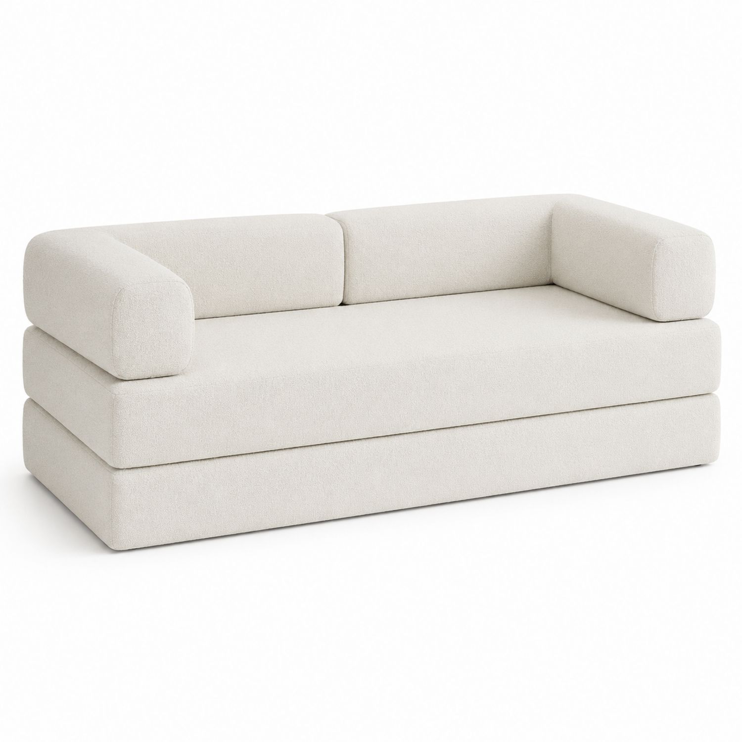 Sofá moderno 3 plazas 200 cm poliéster Beige