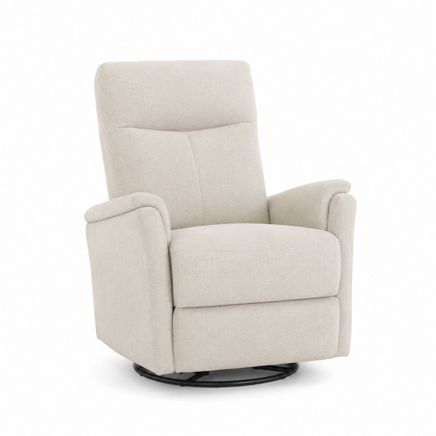 Sillón reclinable giratorio de tela beige 95cmx75cmx80cm