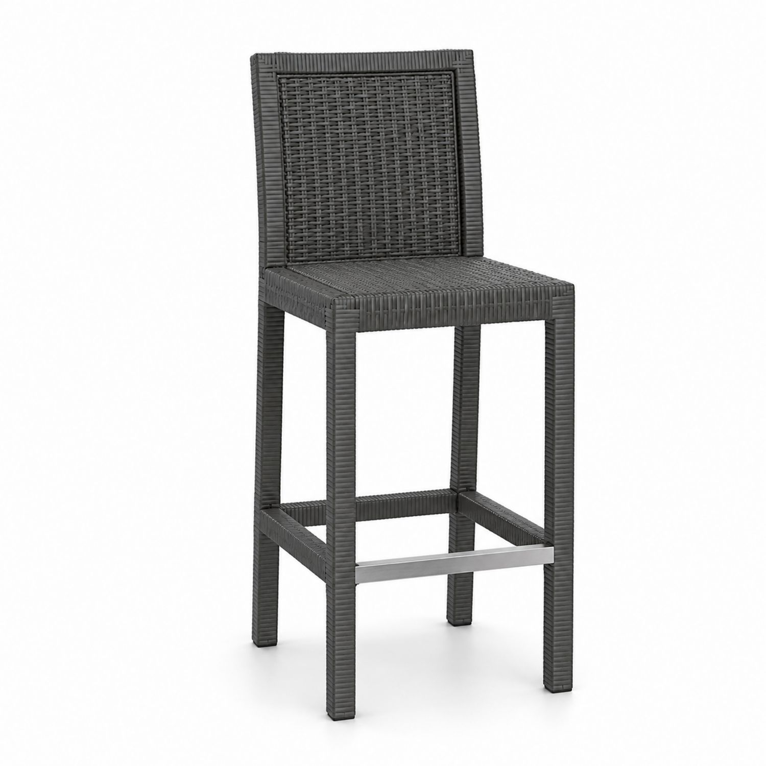 Silla de Bar de Ratán Sintético Gris