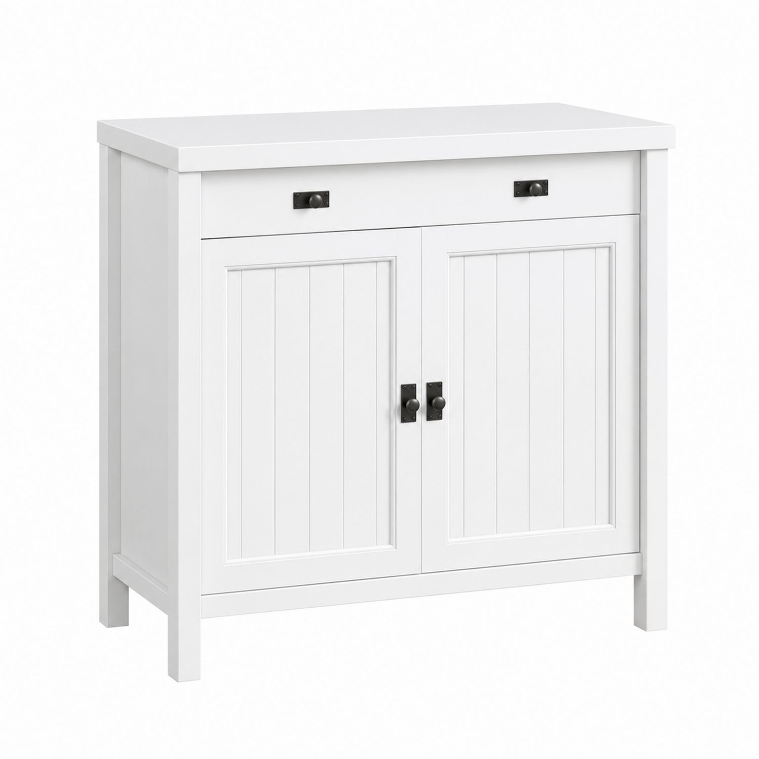 Aparador de MDF Blanco con Dos Puertas y un Cajón