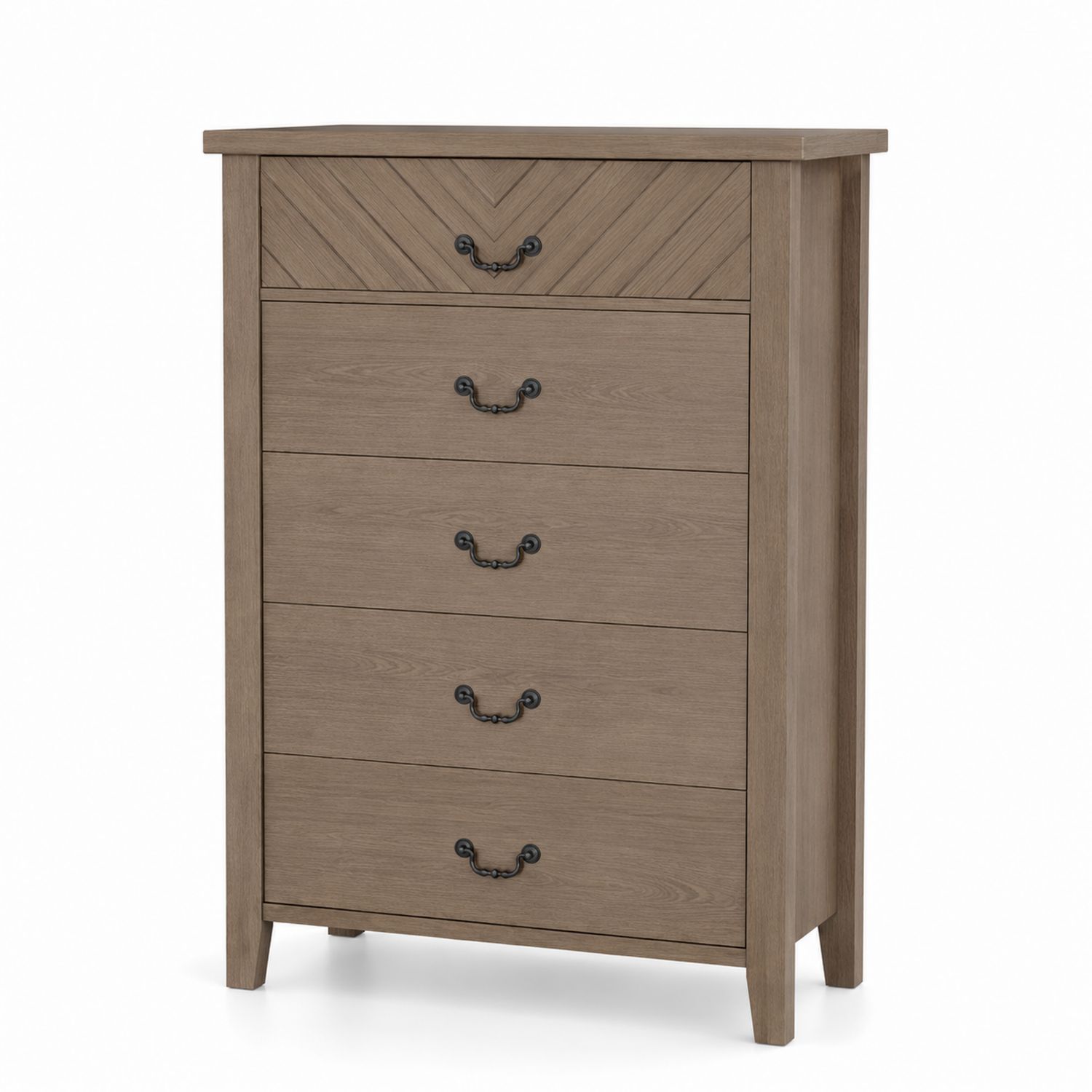 Cajonera de Madera de Roble con 5 Cajones Marrón