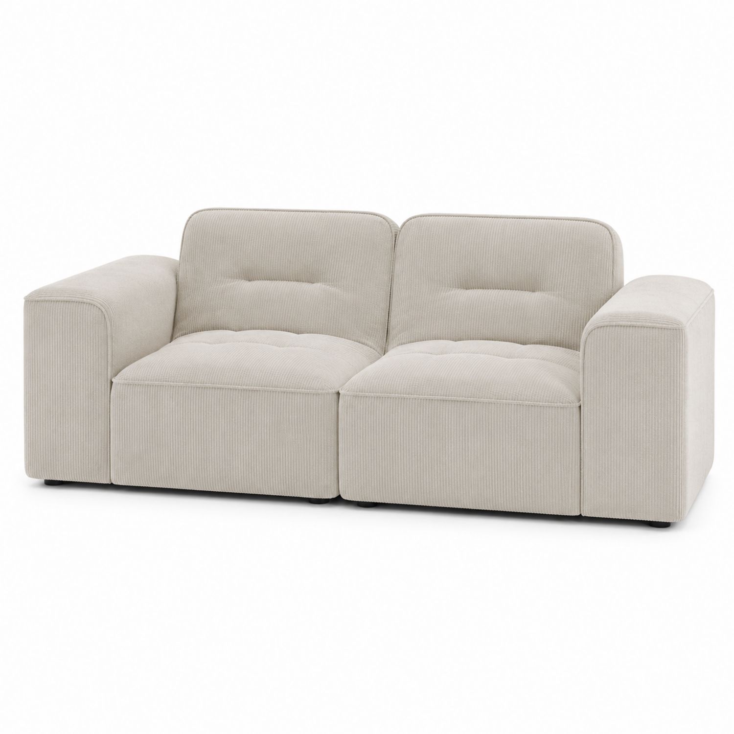 Sofá de Dos Plazas de Pana Beige