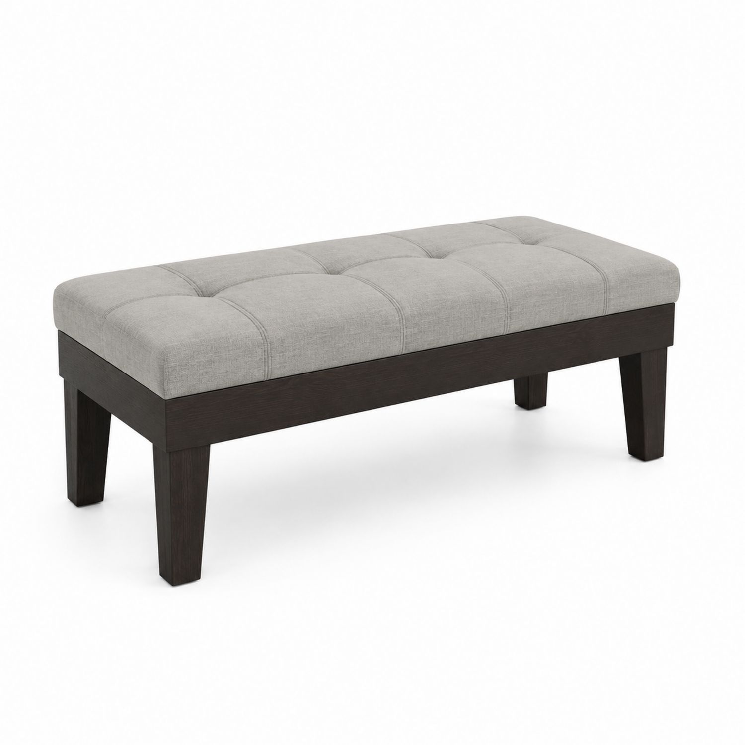Banco de Madera y Tela de Poliéster Gris 120x45x40 cm