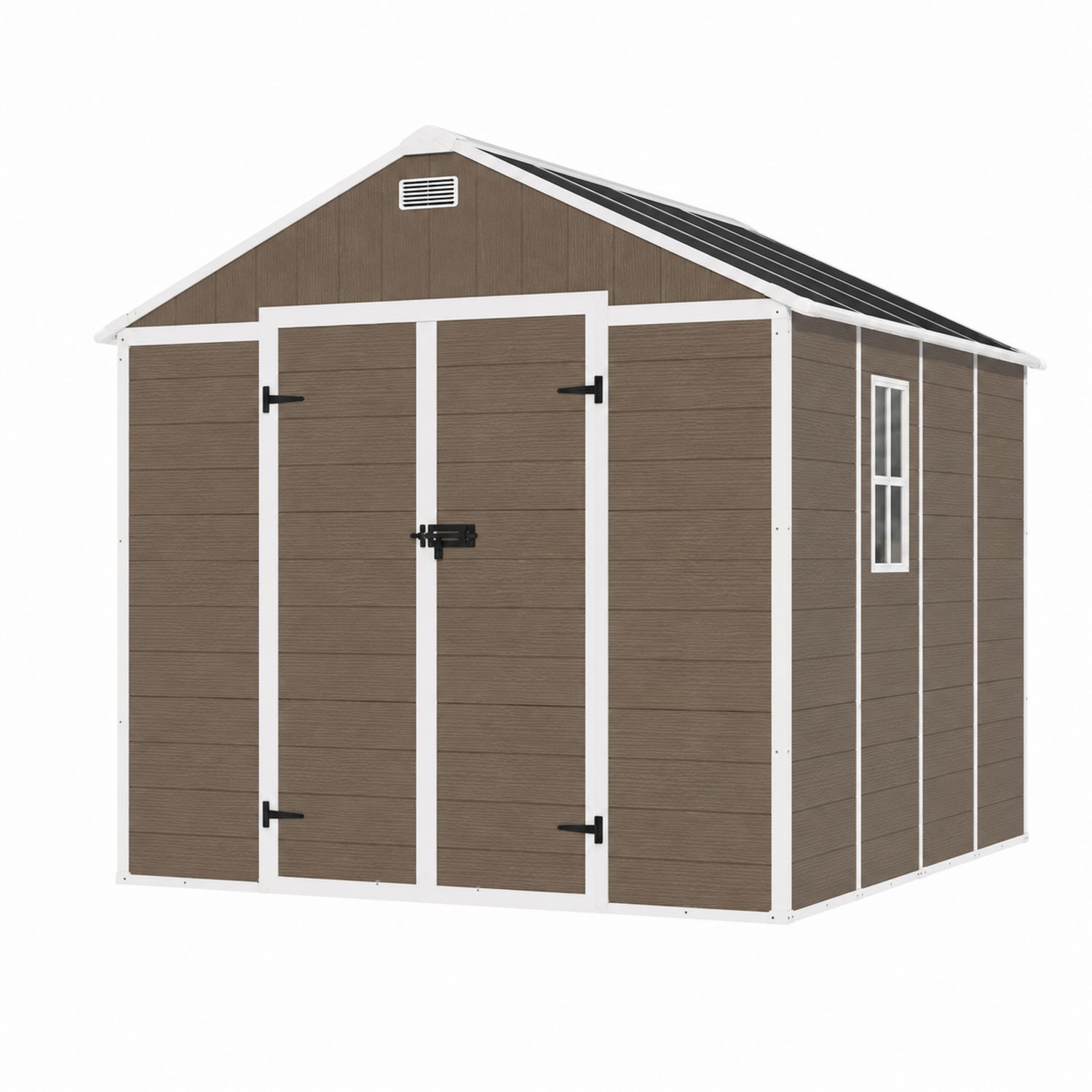 Caseta de almacenamiento exterior de resina 230x320x250 cm Marrón