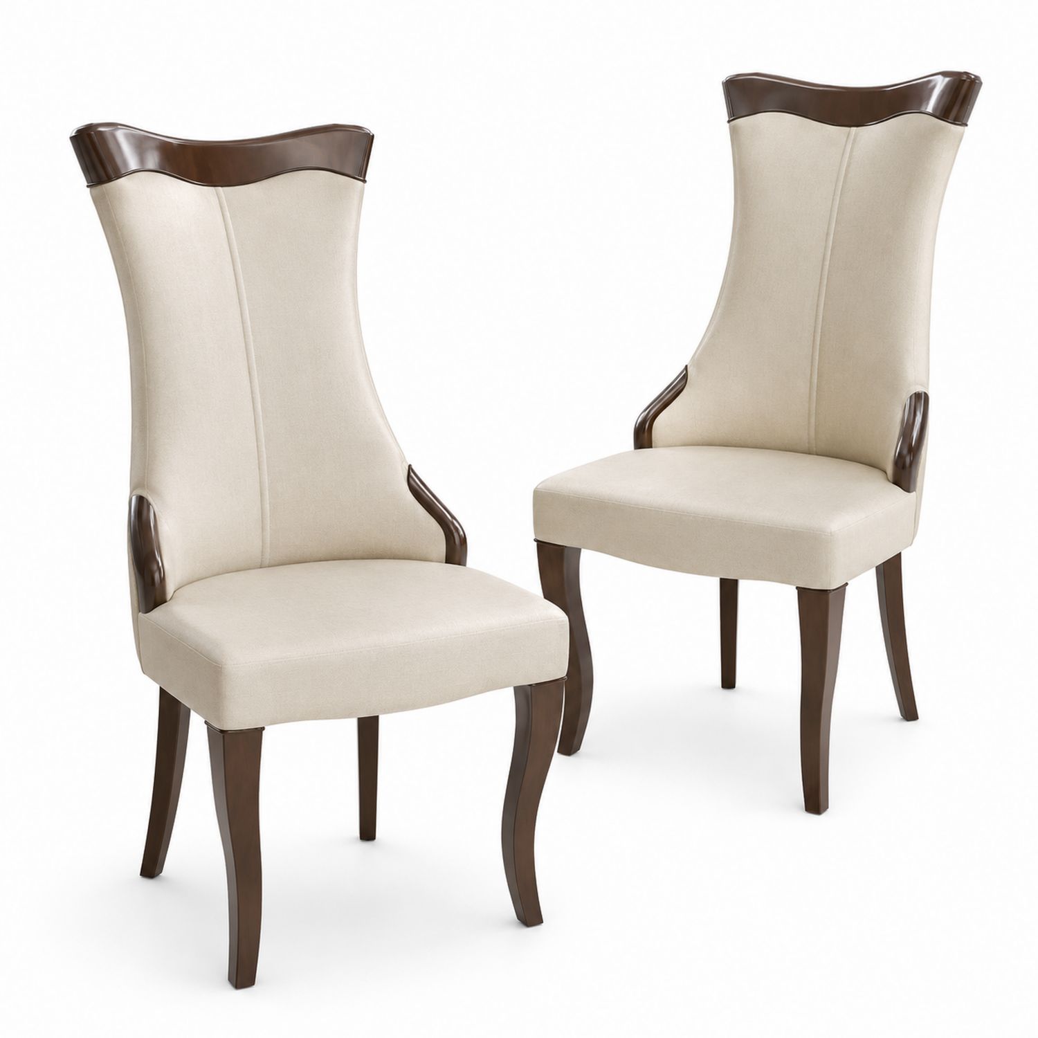 Juego de 2 sillas tapizadas en beige con patas de madera