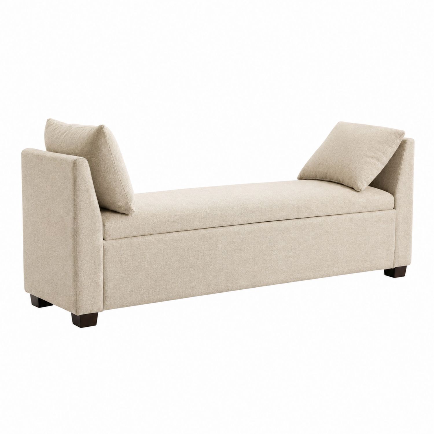 Banco de poliéster beige con almohadas