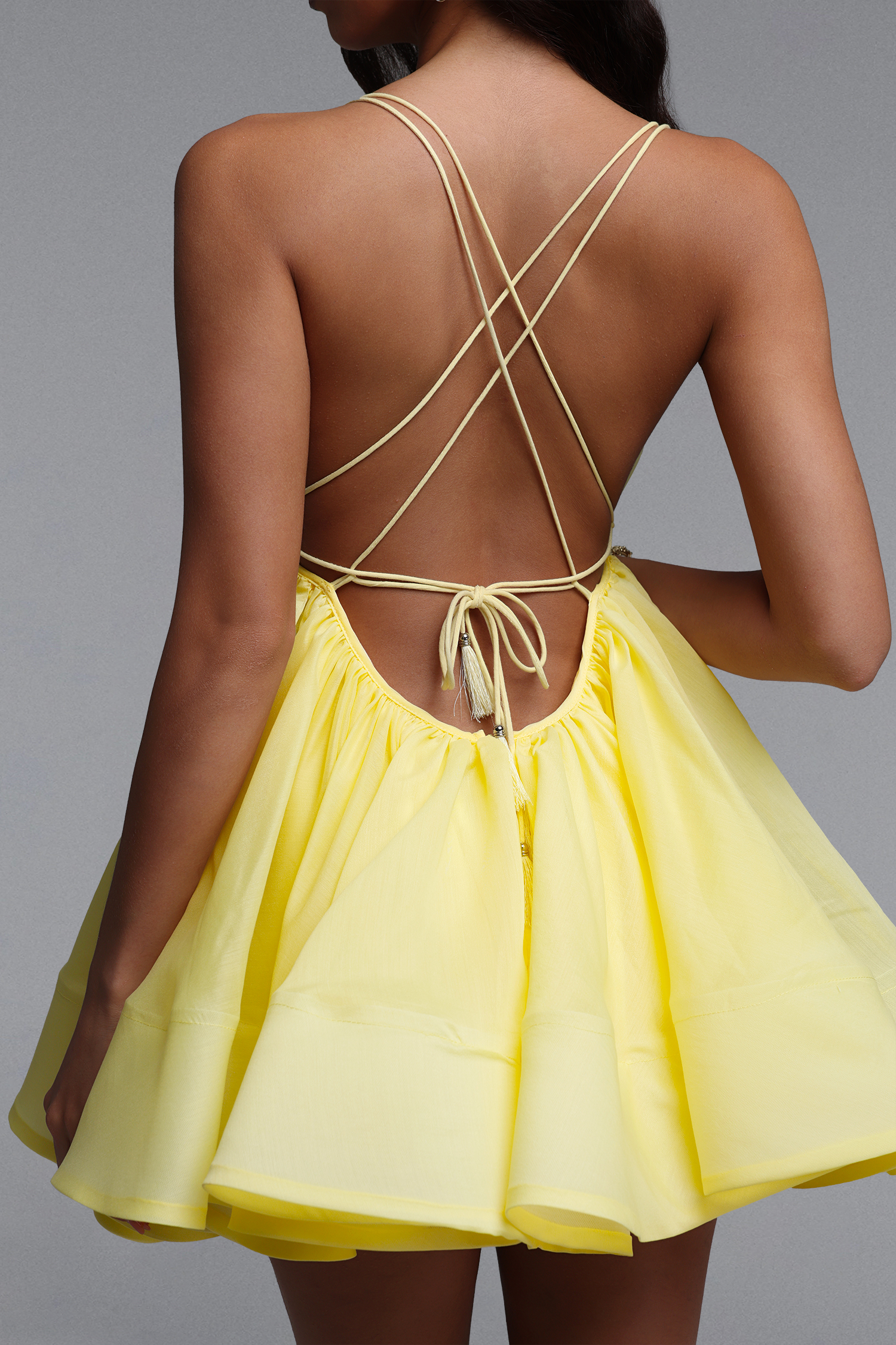 Darja Resort Flowy Sleeveless Organza Mini Dress