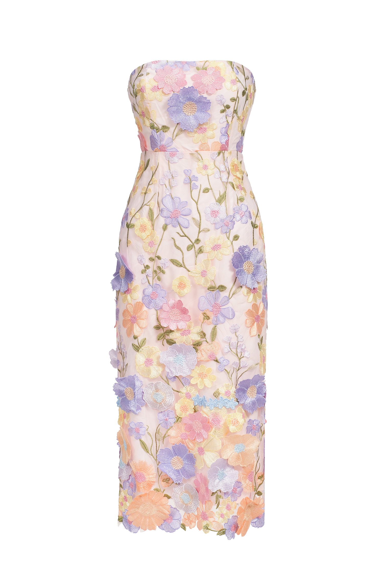 Fala Embroidered Strapless Dress