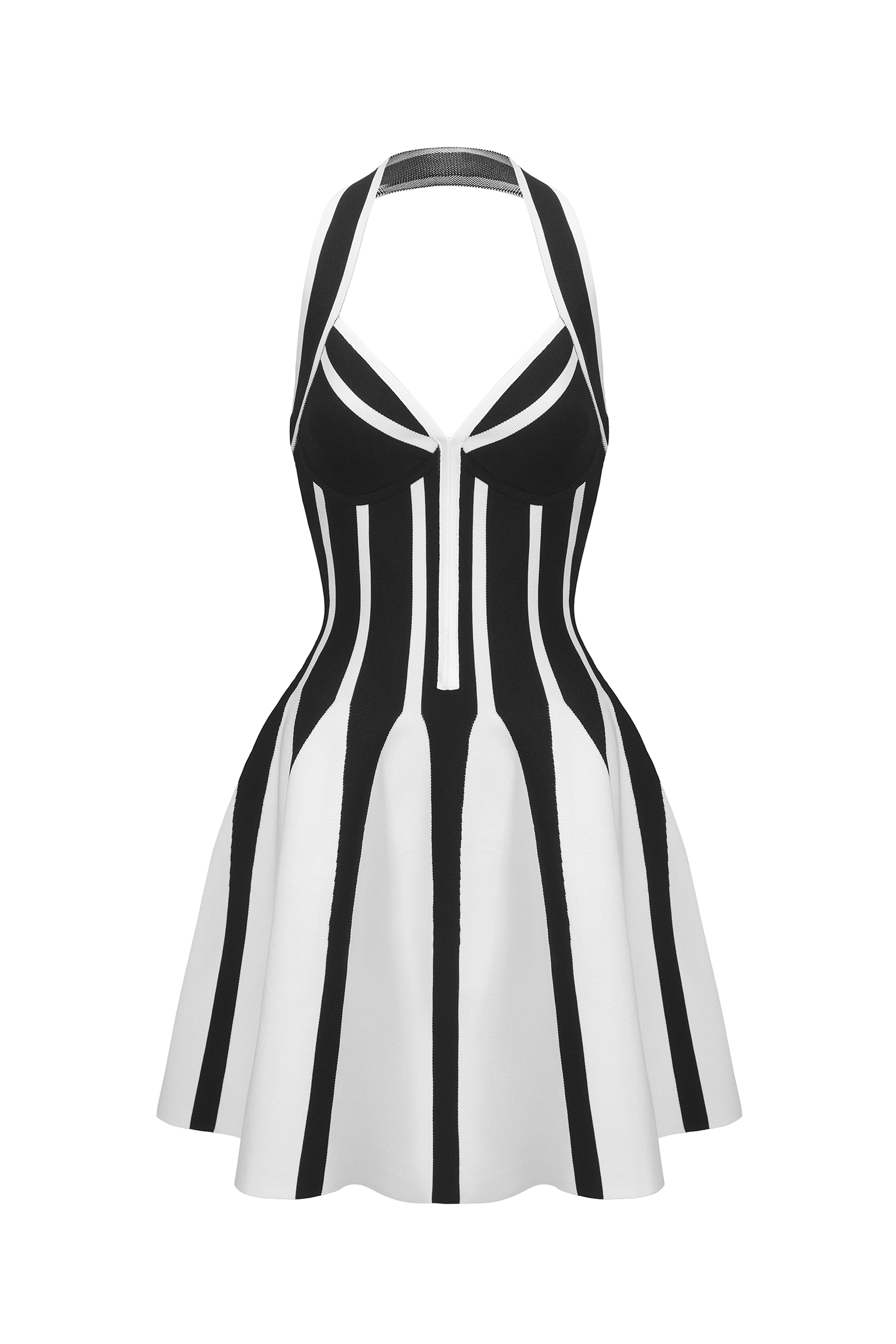 Eudora Halter Sleeveless Streak Bandage Mini Dress