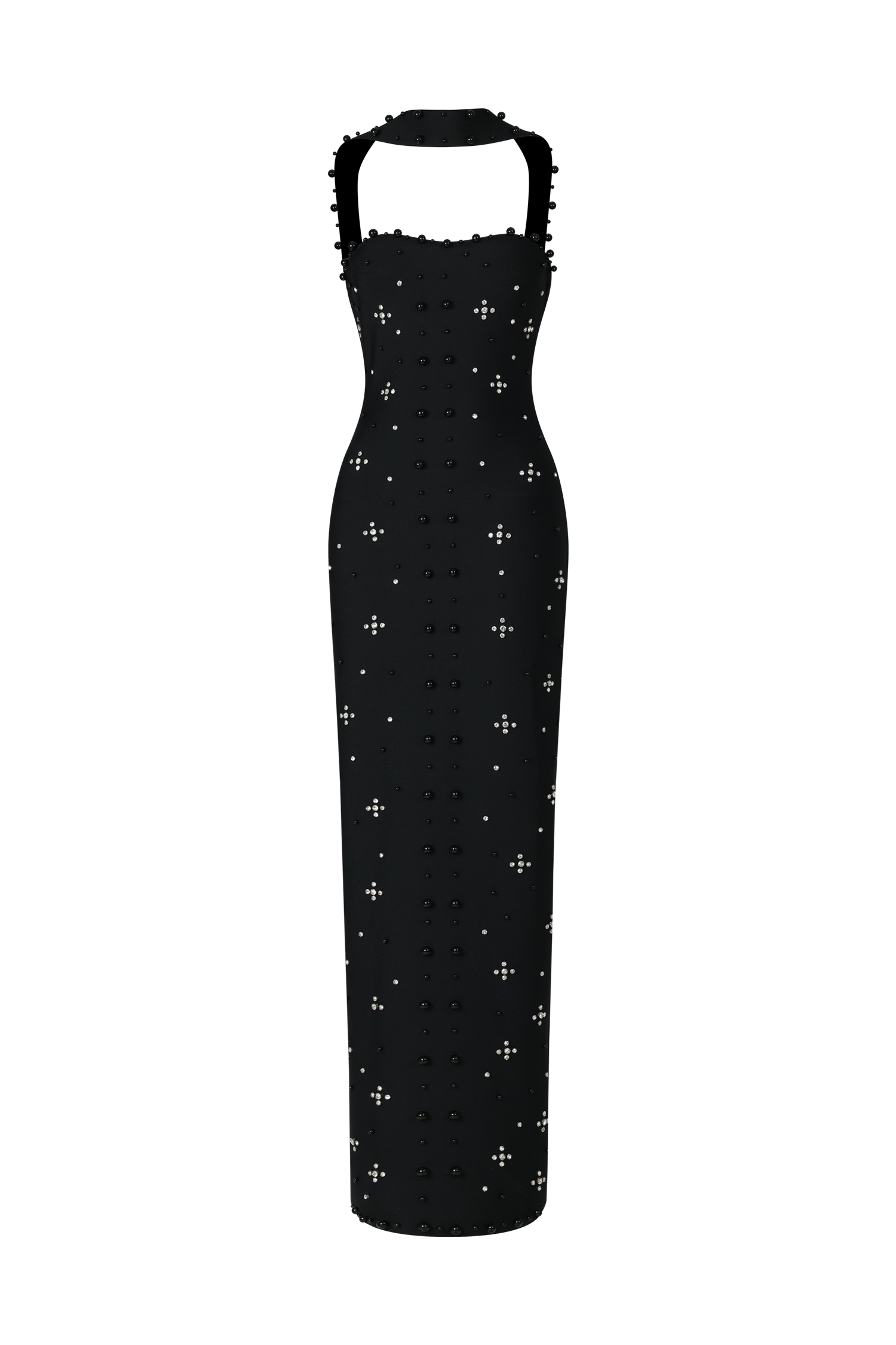 Nesya Sleeveless Pearl Bandage Maxi Dress