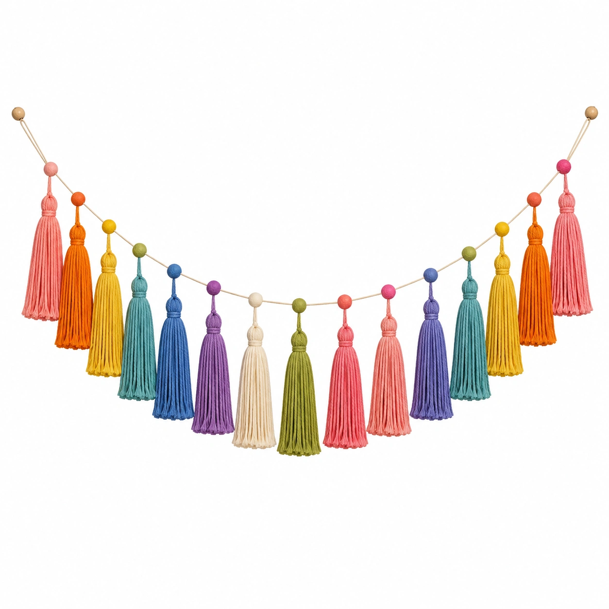 Ghirlanda Decorativa Multicolore con Nappe Arcobaleno-DECOZENTA