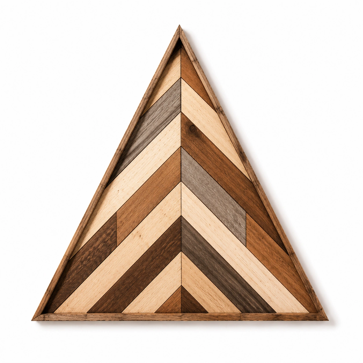 Decorazione da Parete a Triangolo in Legno Multicolore Marrone-DECOZENTA
