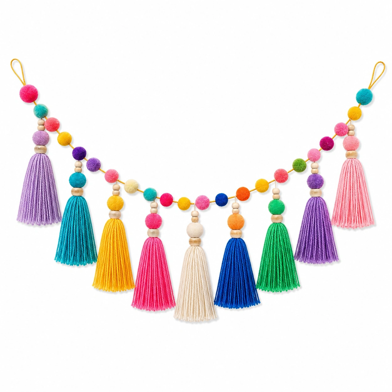 Ghirlanda Decorativa Multicolore con Nappe Colorate-XORDELVIX