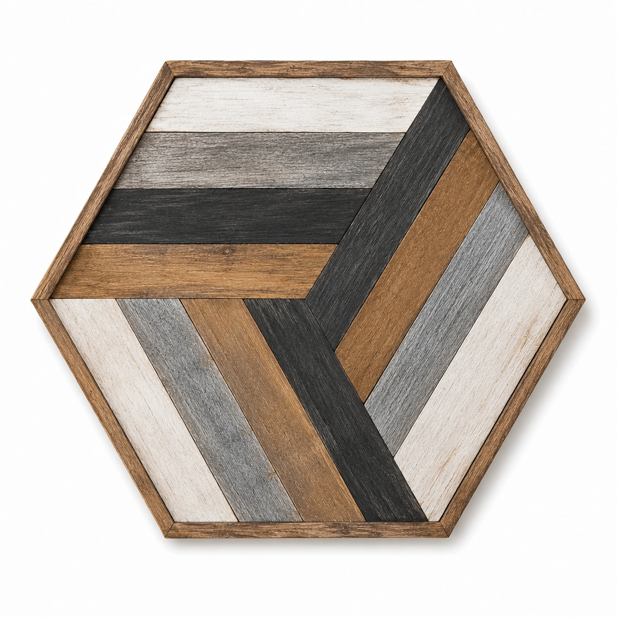 Decorazione Murale Esagonale Multicolore in Legno-XORDELVIX