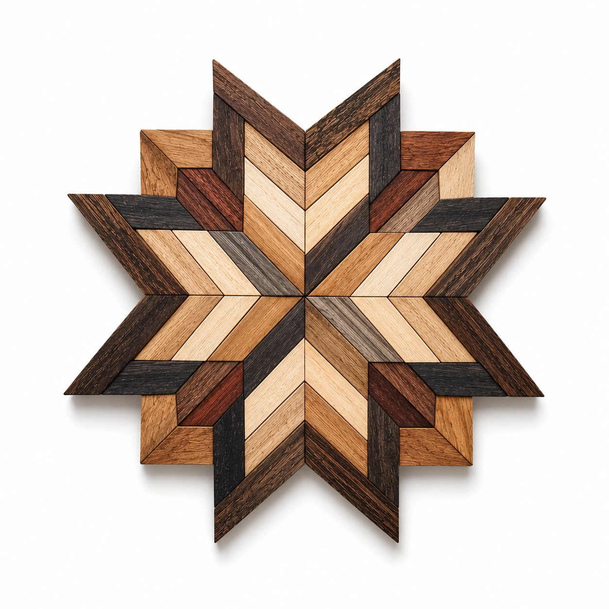 Decorazione da Parete a Stella in Legno Multicolore 30x30cm-XORDELVIX