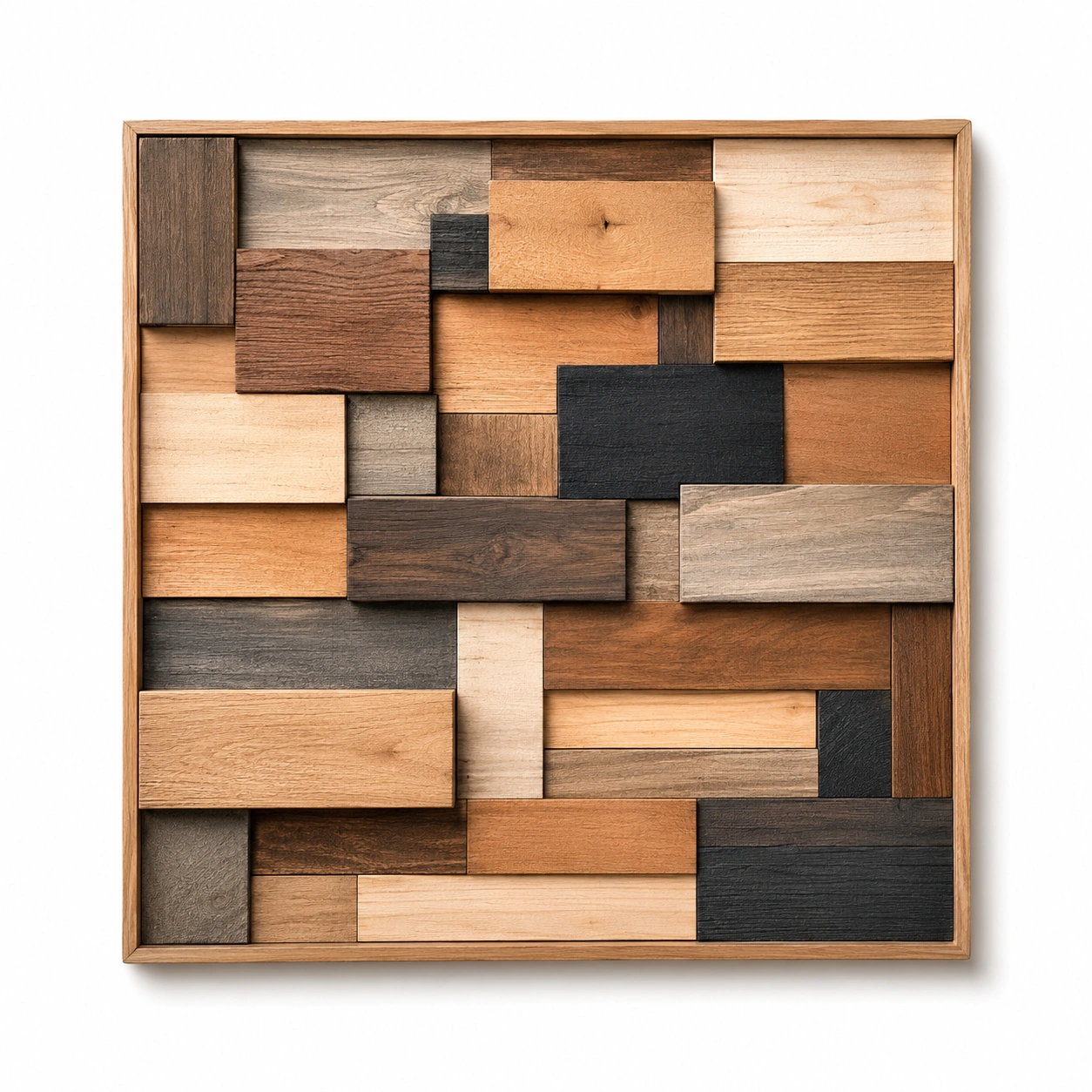 Quadro Decorativo da Parete Geometrico in Legno Multicolore 50x50 cm-XORDELVIX