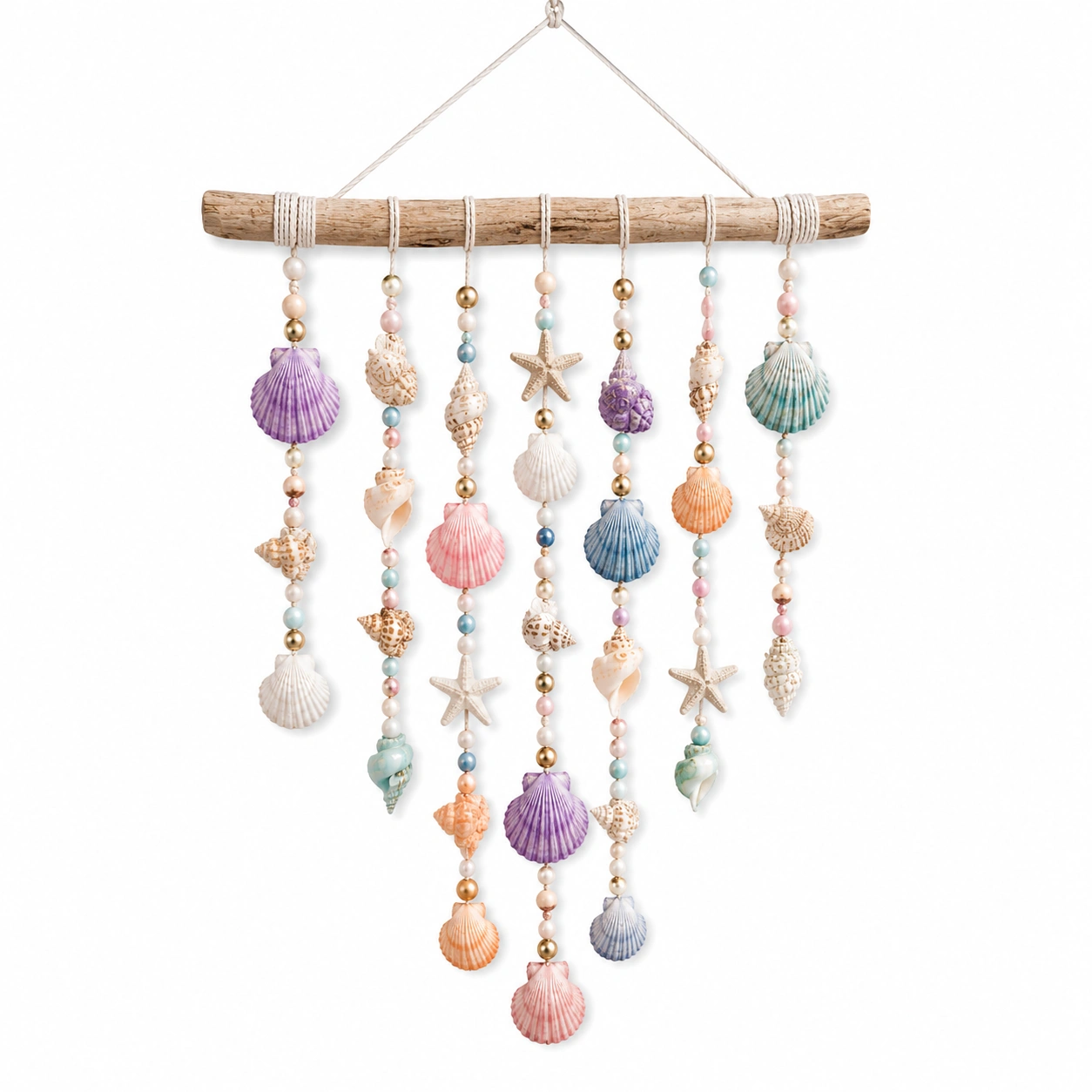 Decorazione da parete marina con conchiglie multicolori-TRELMAVIX