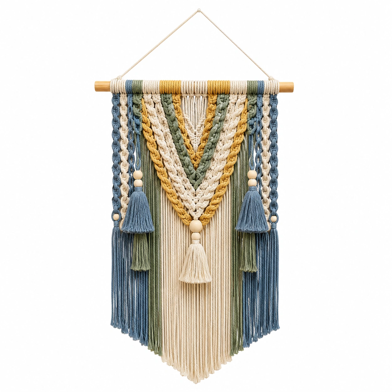 Arazzo Macramè da Parete Boho Chic 50x70 cm Multicolore-TRELMAVIX