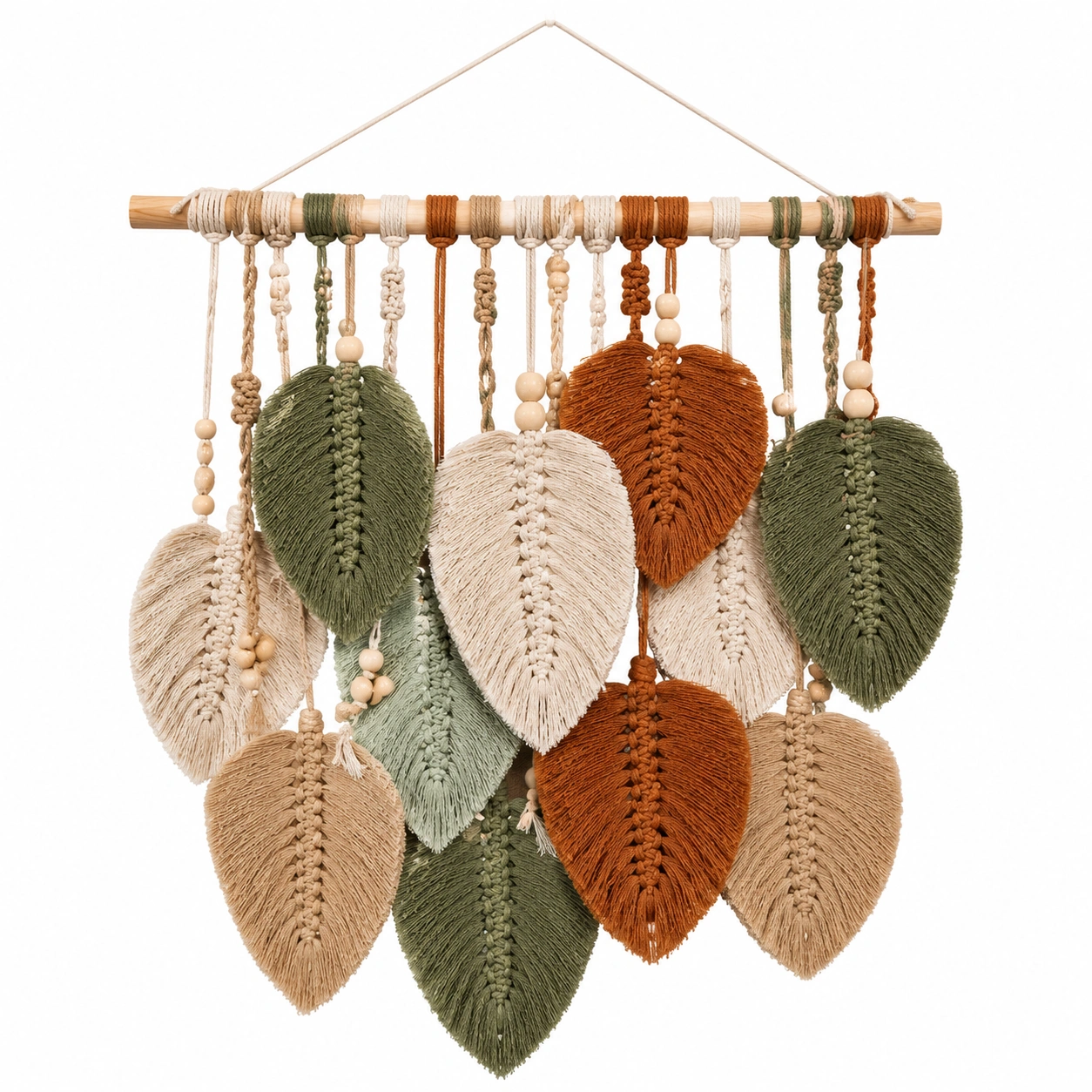 Decorazione da Parete in Macramè con Foglie Multicolori-TRELMAVIX