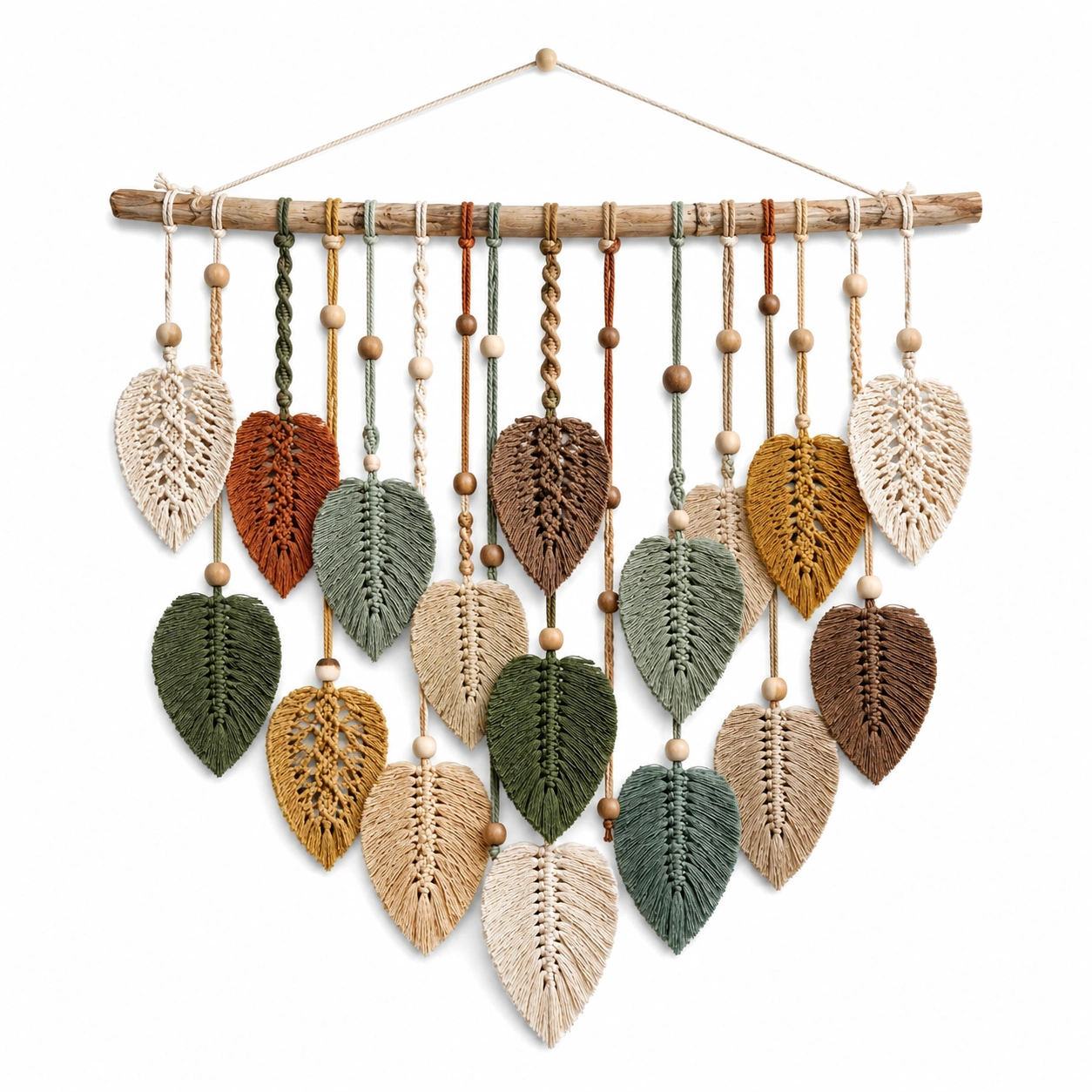 Decorazione da Parete Foglie in Macramè Multicolore-TRELMAVIX