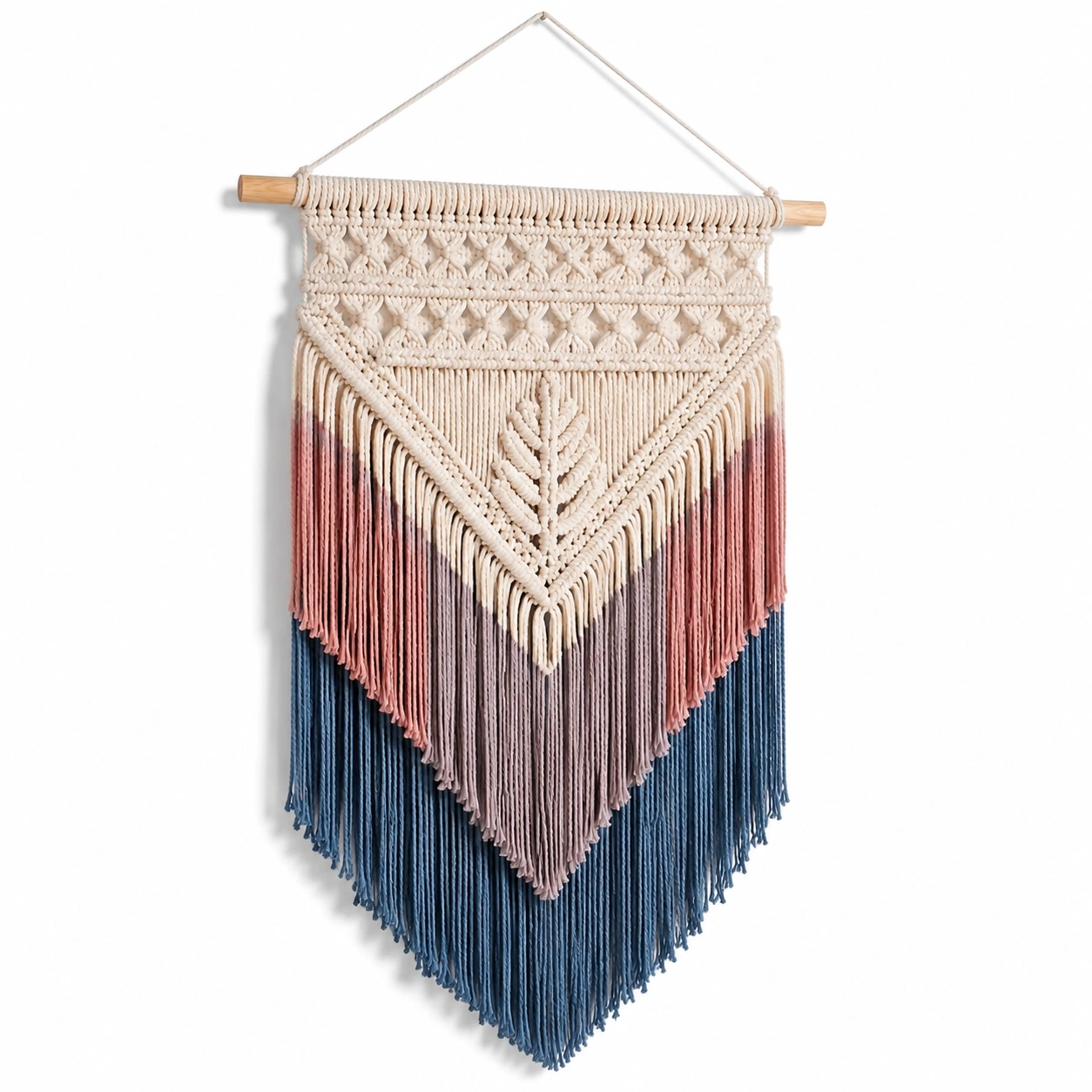 Arazzo da Parete Macramè Multicolore Beige/Rosa/Blu-TRELMAVIX