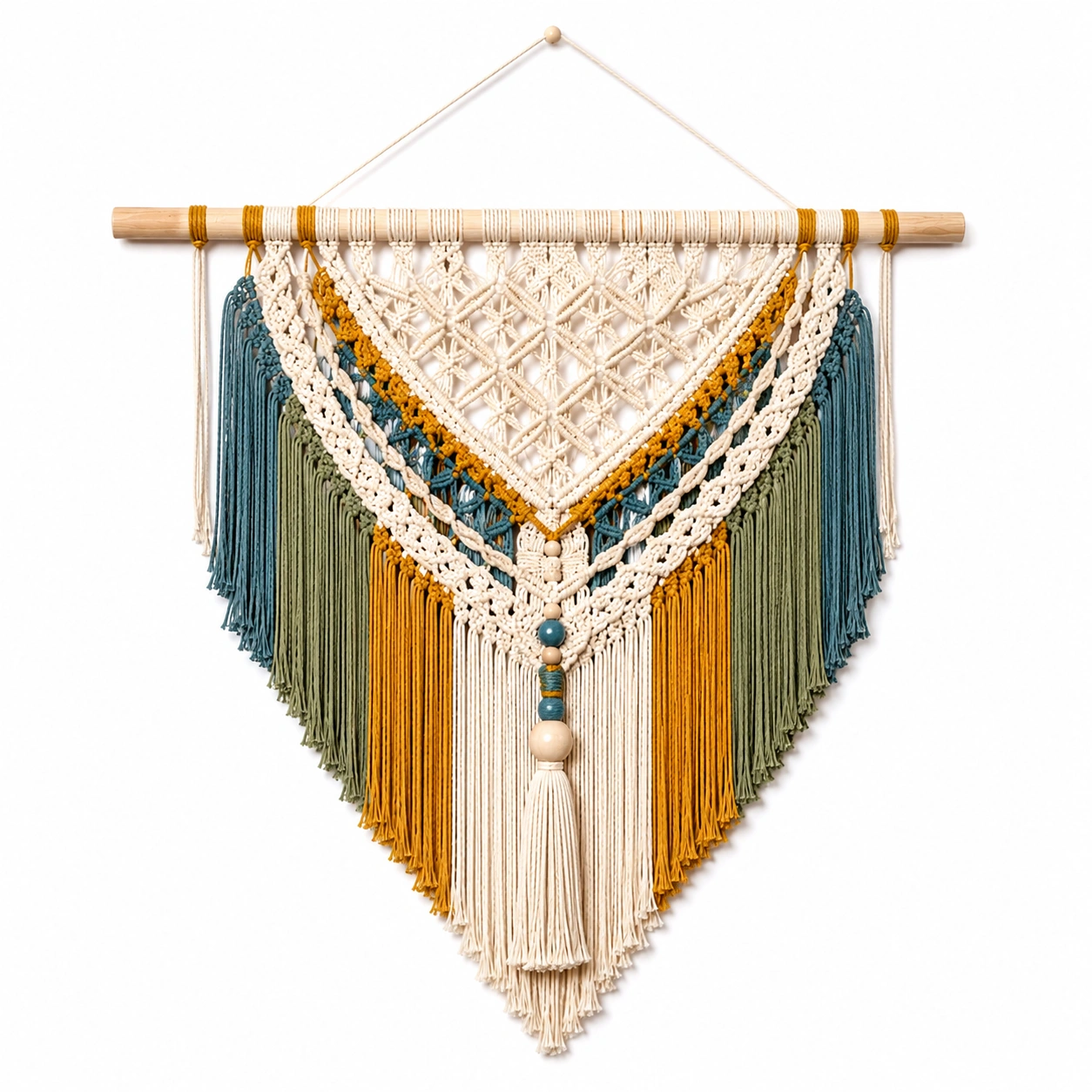 Arazzo da Parete Macramè Bohemien Multicolore 80x60 cm-TRELMAVIX