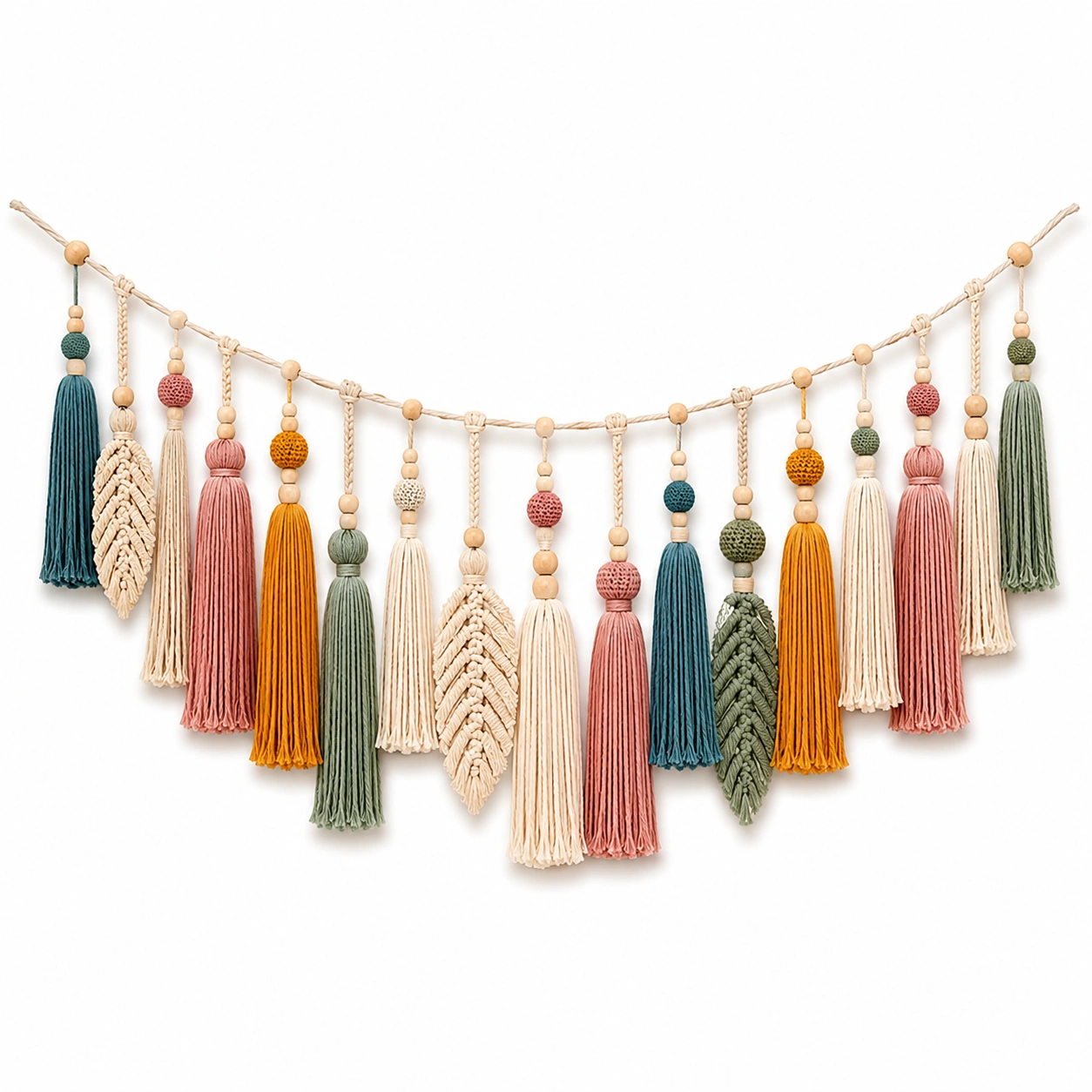 Ghirlanda Boho in Macramè con Nappe Multicolori-TRELMAVIX