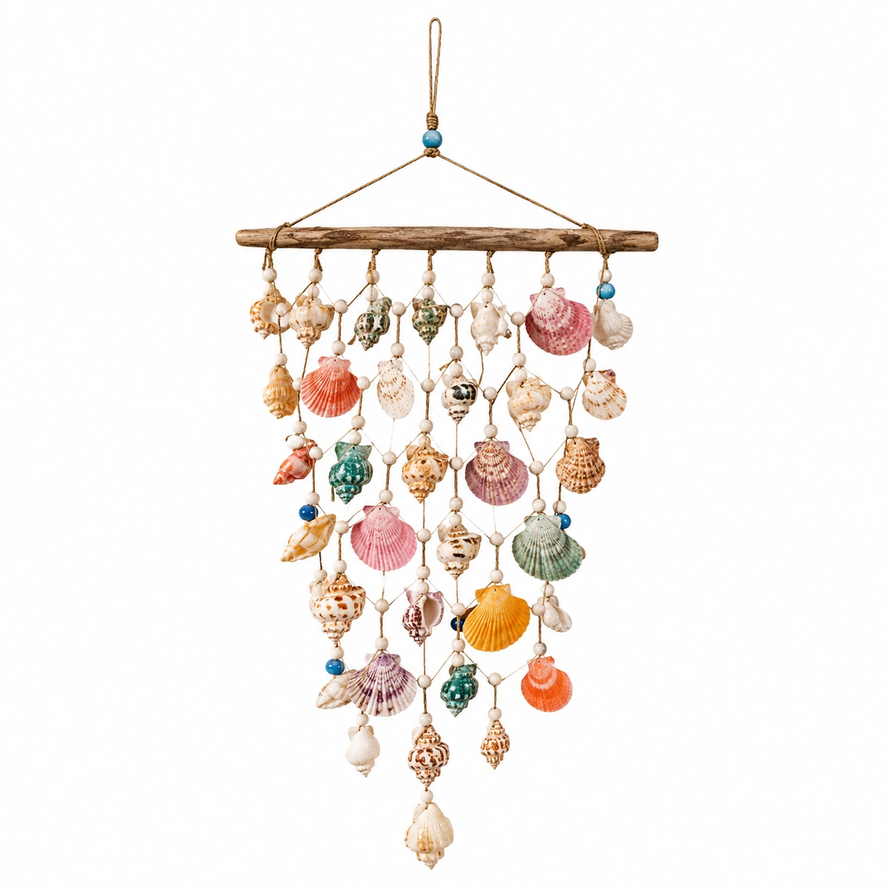 Decorazione a Vento con Conchiglie e Perline Colorate-BRENQORIX