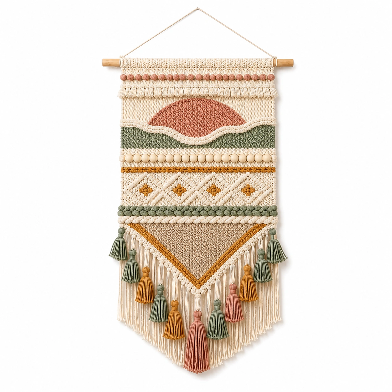 Arazzo da Parete Macramè Boho Chic Multicolore 45x100 cm-BRENQORIX