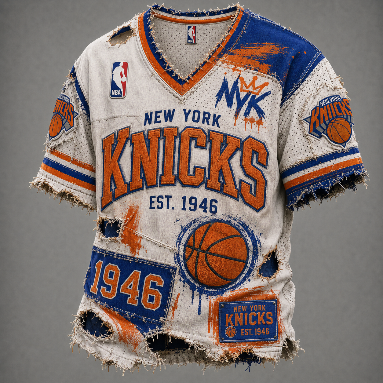 NYK x NBA LUXURY V-Neck T-Shirt 0306 DatND DVT