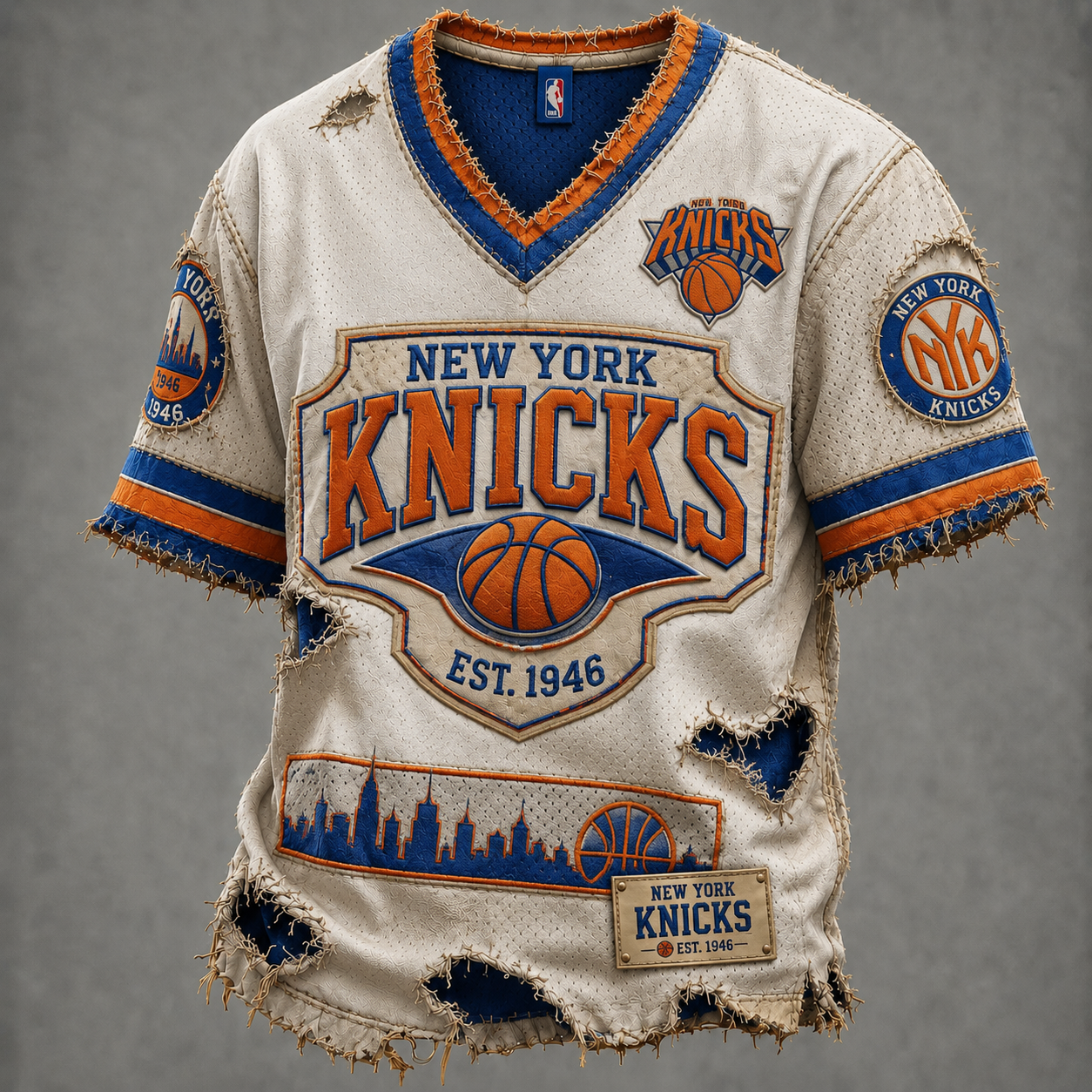 NYK x NBA LUXURY V-Neck T-Shirt 0306 DatND DVT