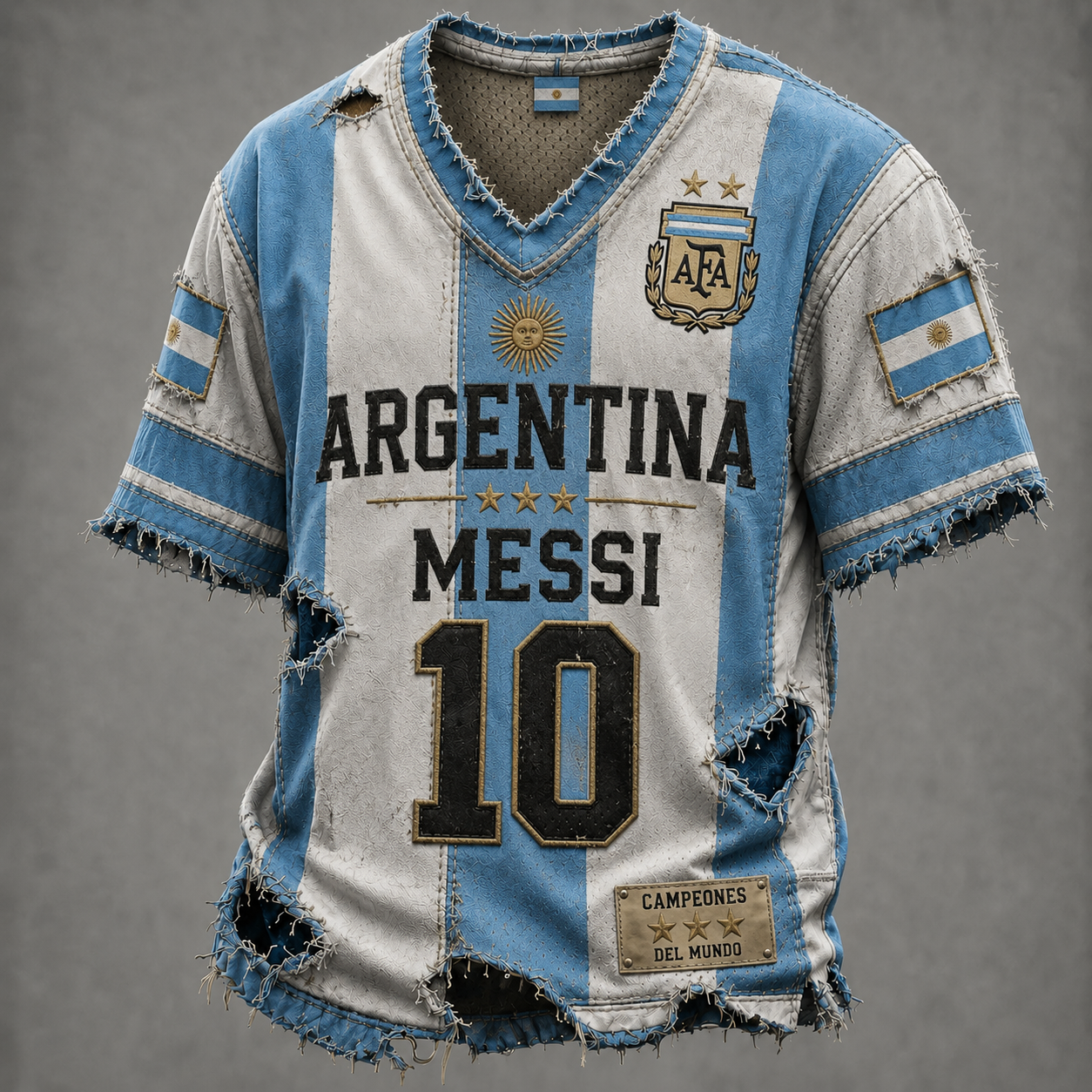 Men's Argentina Football Cheering Print Fan T-Shirt